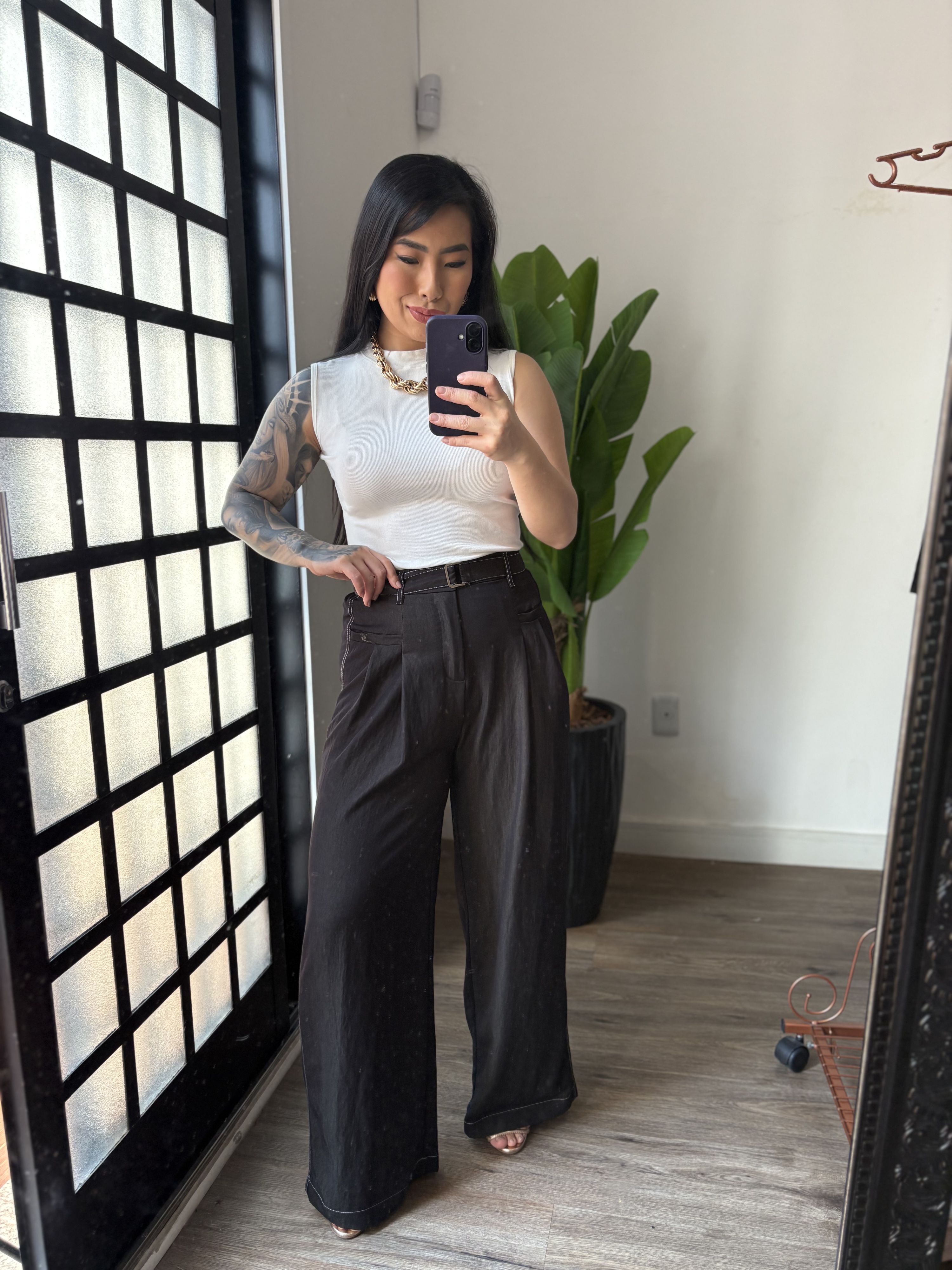 Calça Pantalona Iza Y07 - Preto 
