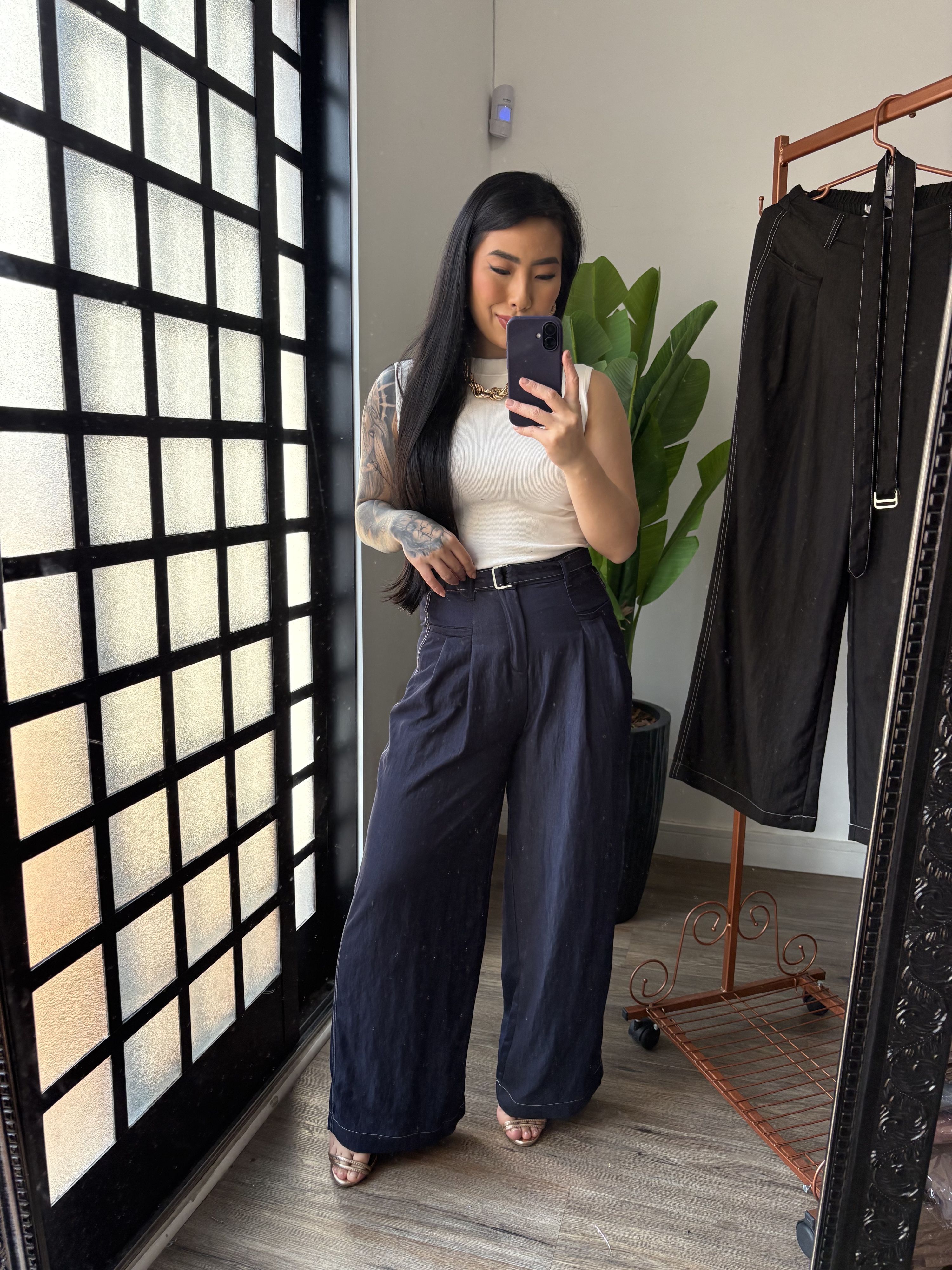 Calça Pantalona Iza Y07 - Azul 