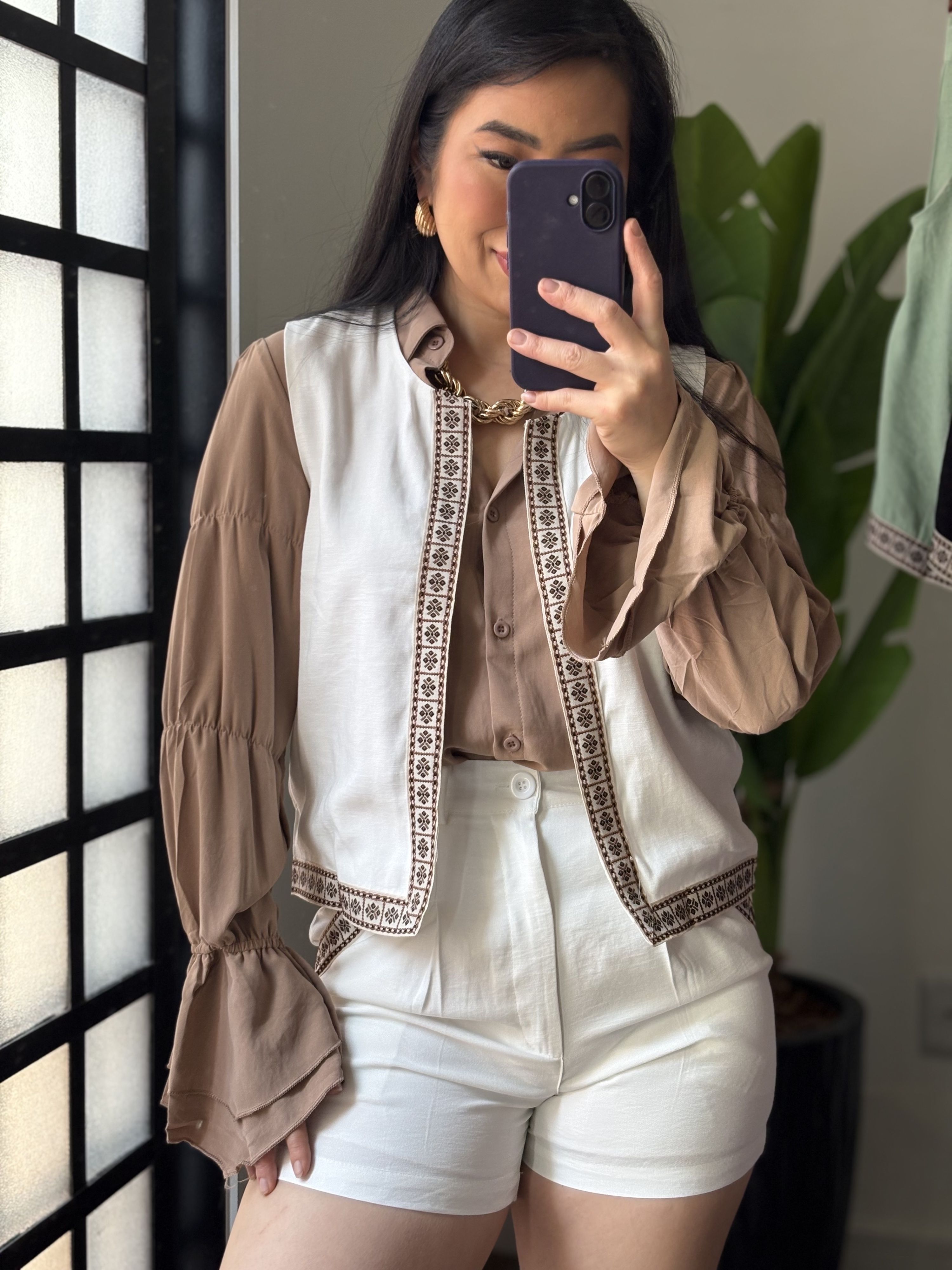 Conjunto Shorts Boho 9509 - Branco 