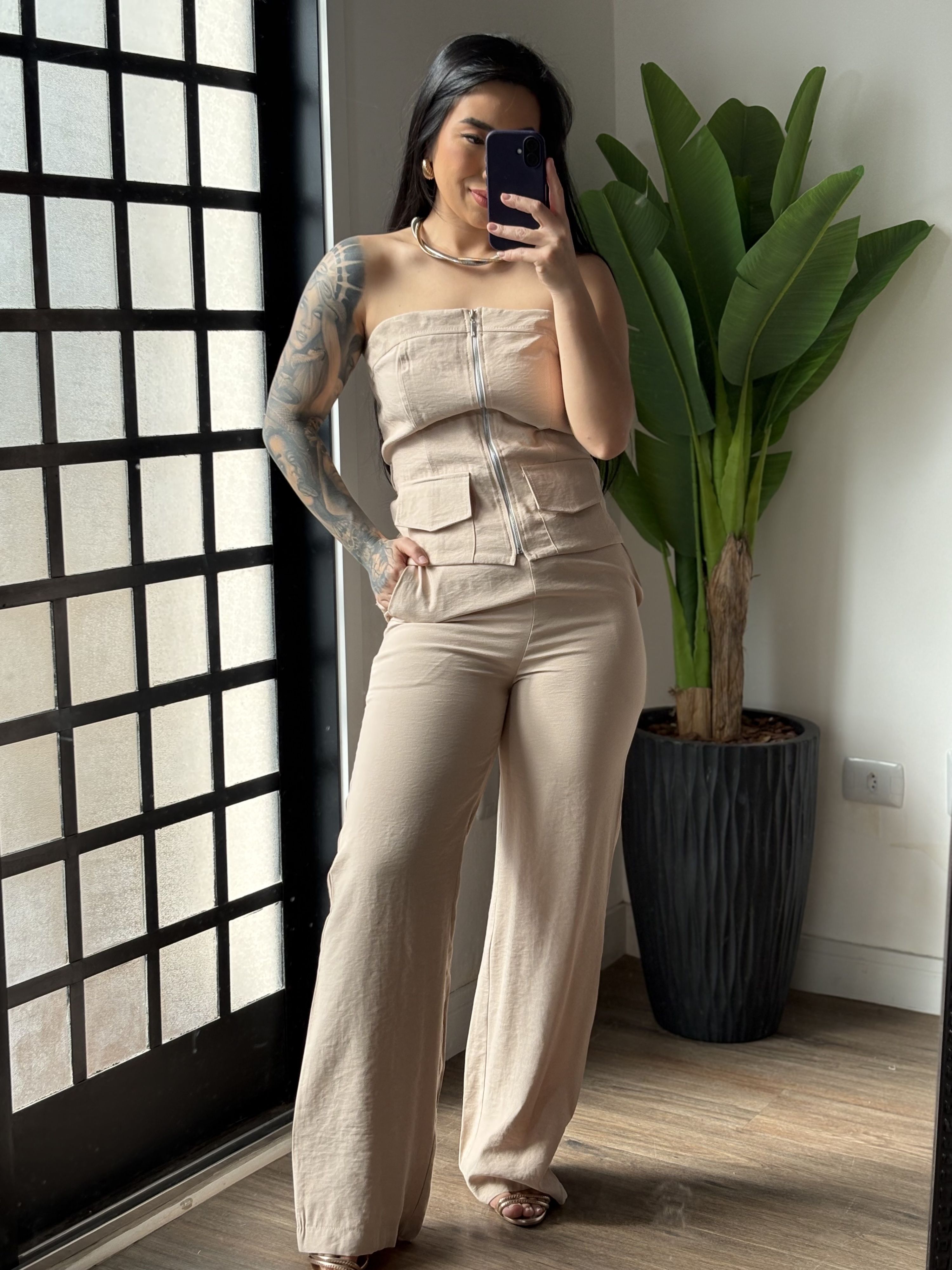 Conjunto Calça Marrant Tessá 6036 - Areia 