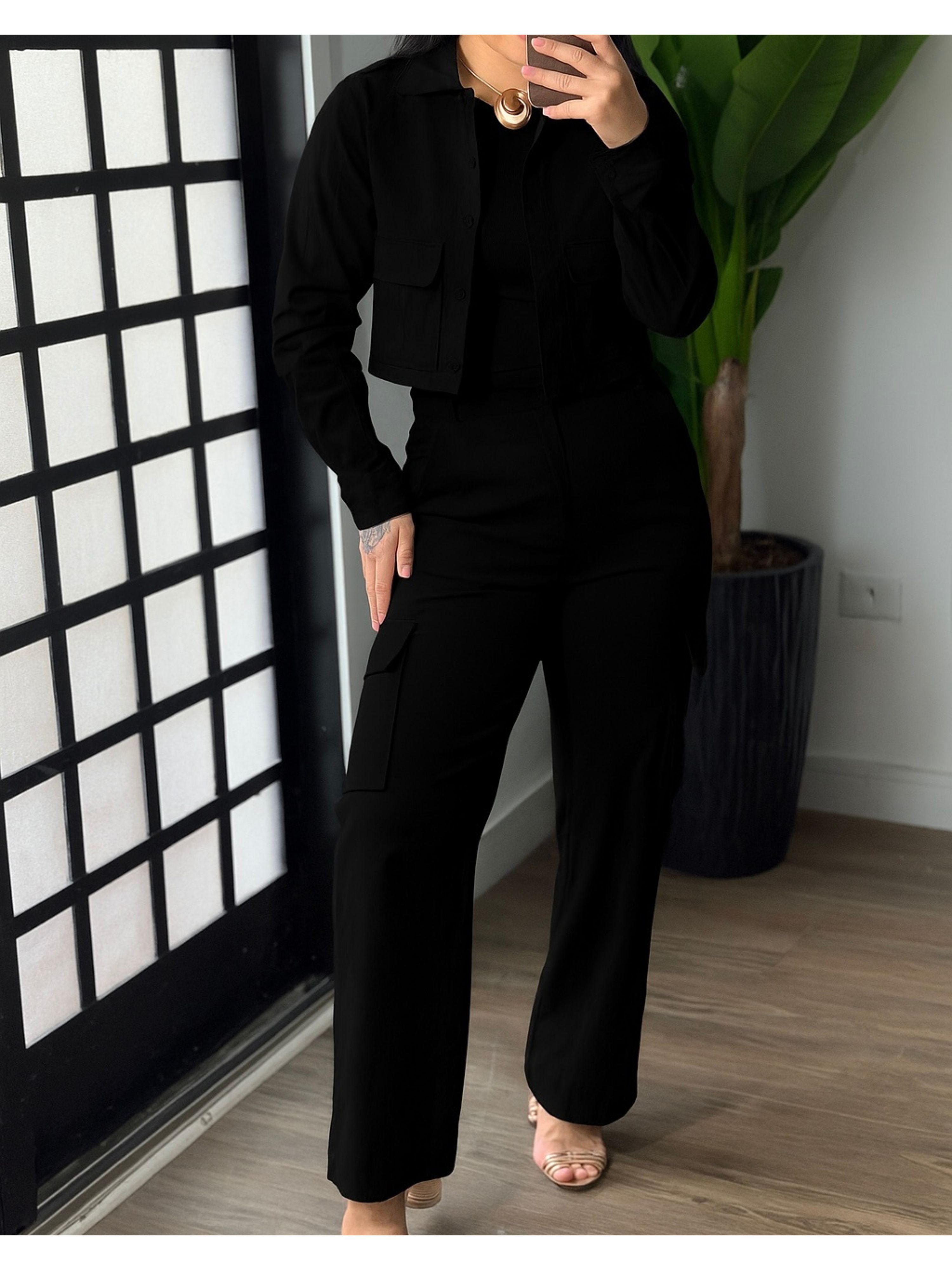 Conjunto Linho Sabrina CC89 - Preto 