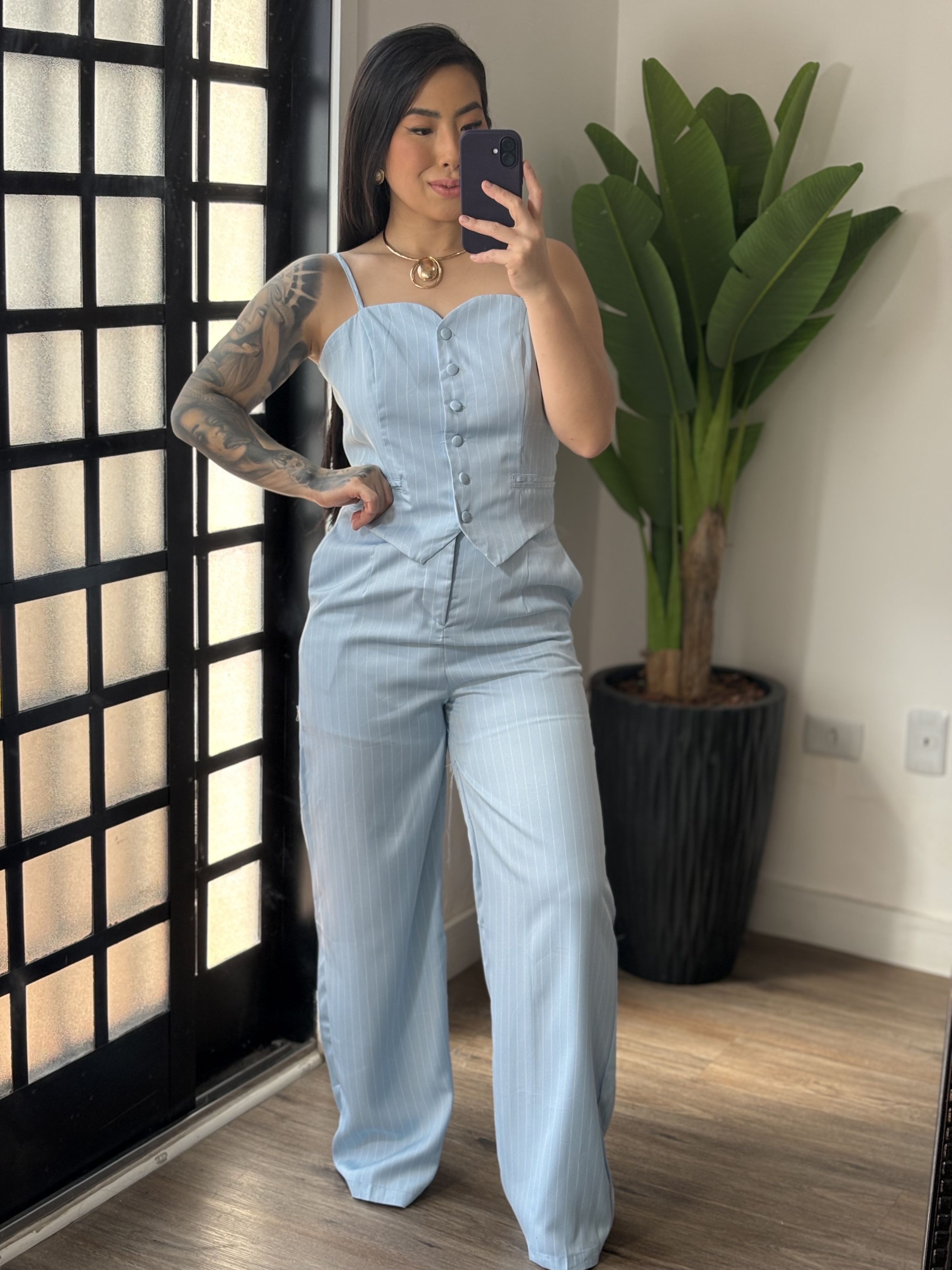 Conjunto Risca de Giz Clara 75 - Azul Claro