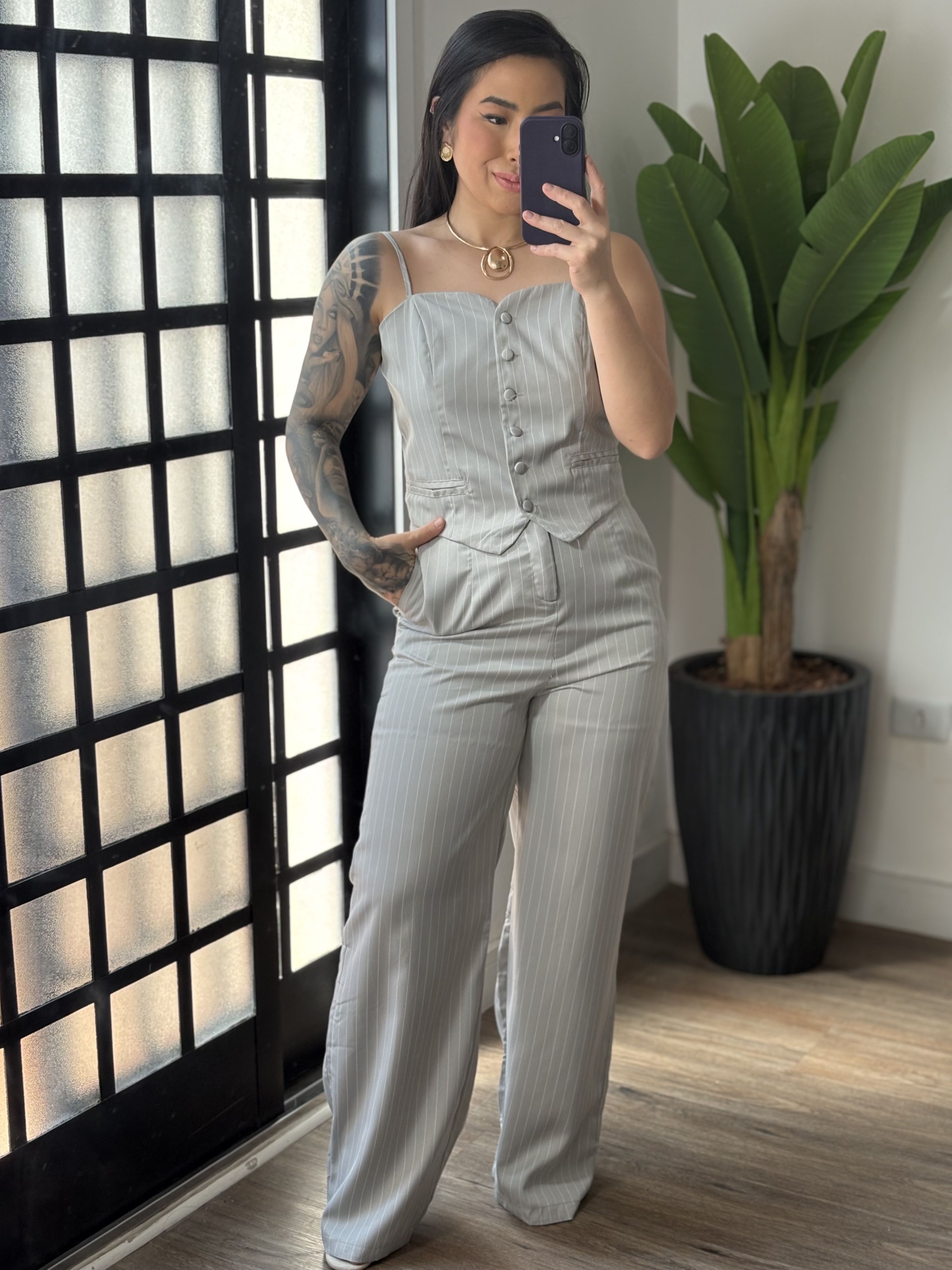 Conjunto Risca de Giz Clara 75 - Cinza 