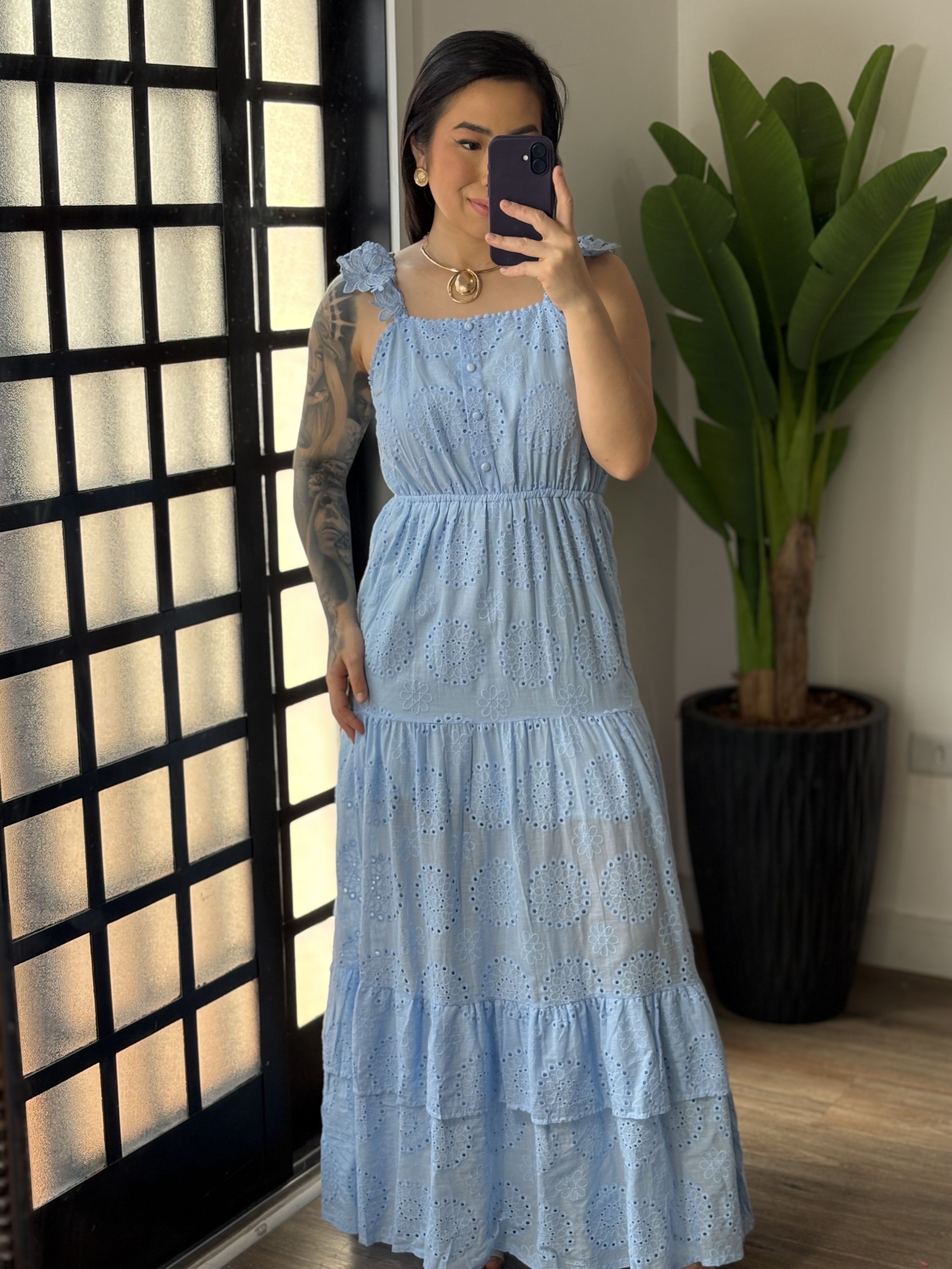 Vestido Longo Lese Aimeé 590 - Azul 