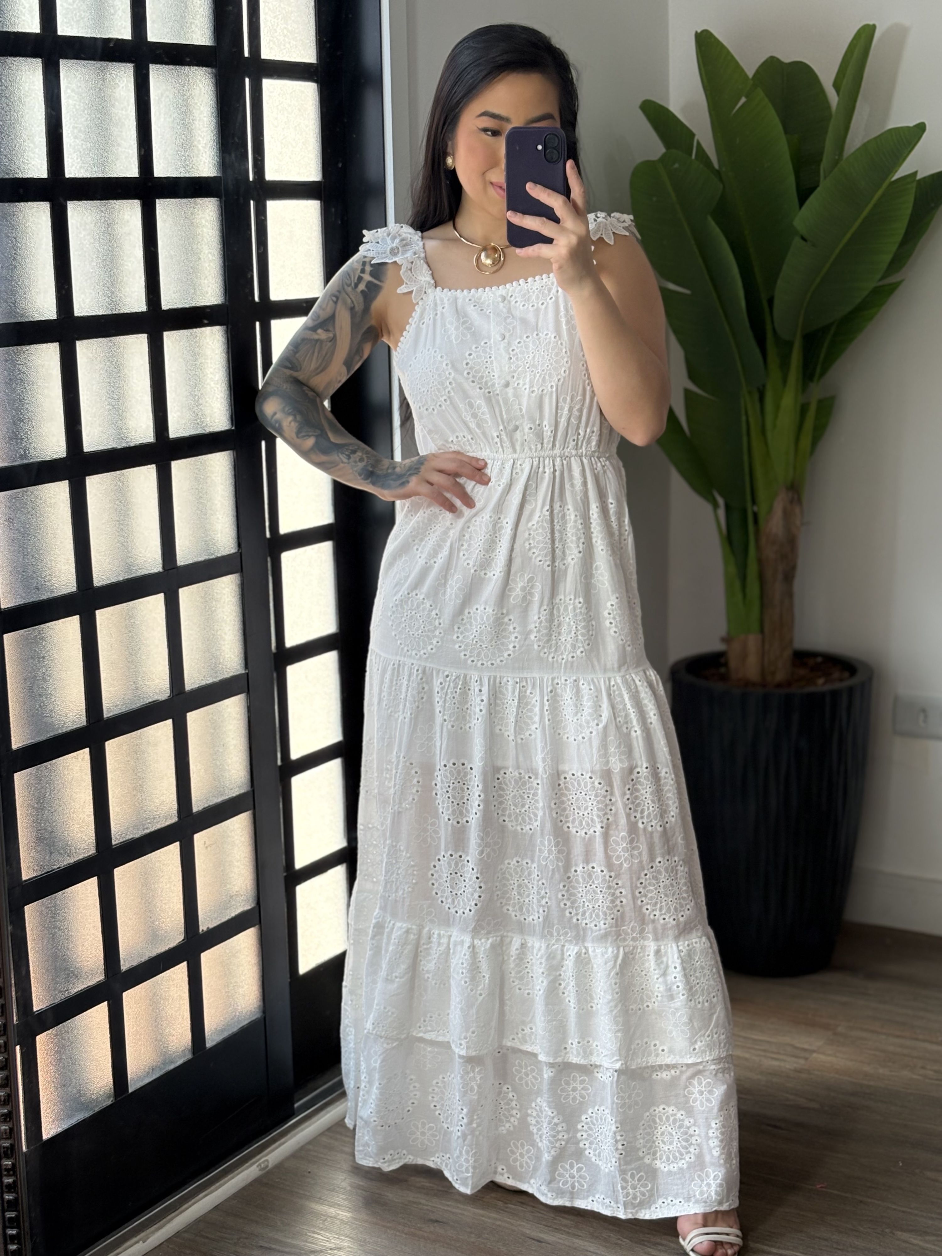 Vestido Longo Lese Aimeé 590 - Branco 