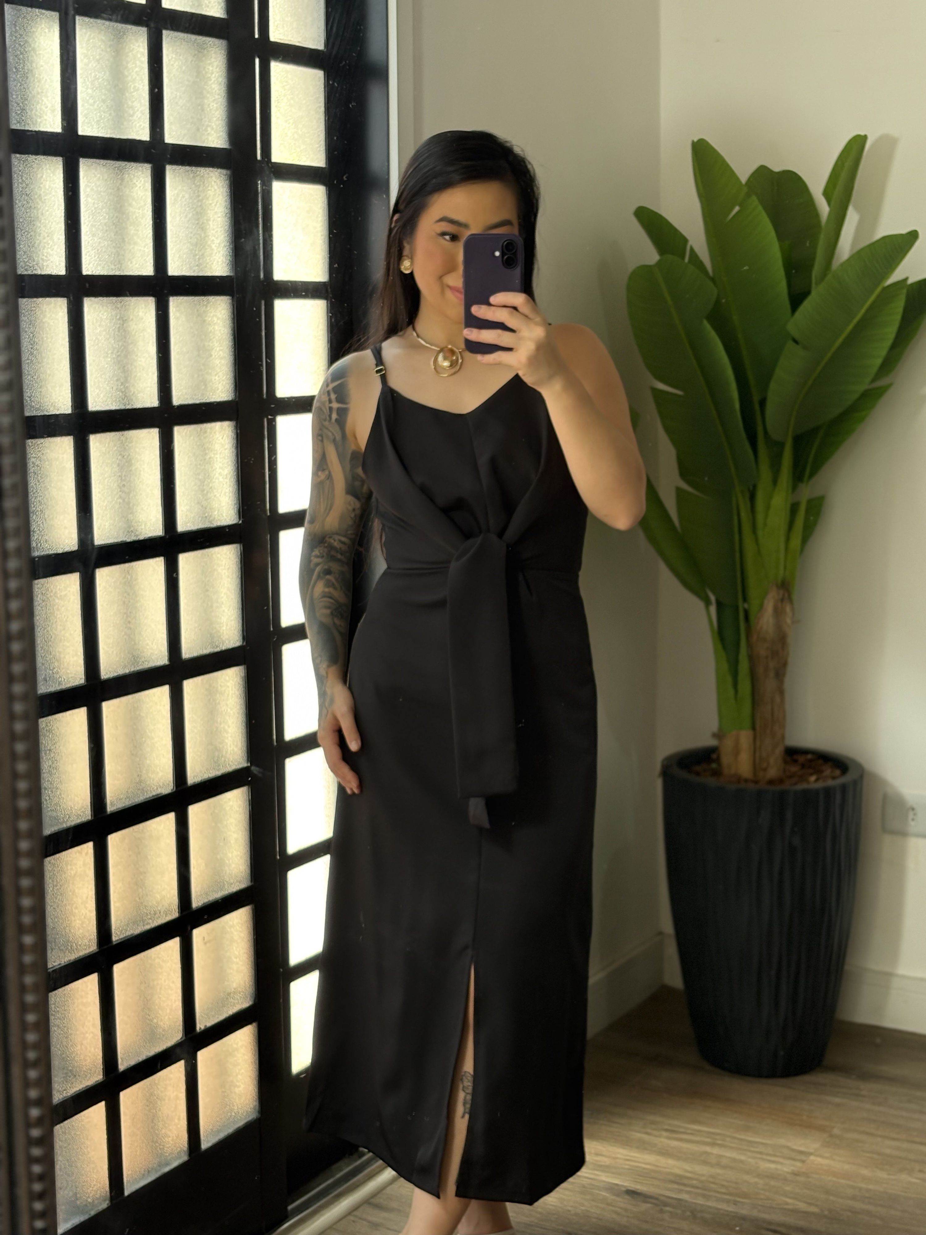 Vestido midi Monique 1670 - Preto
