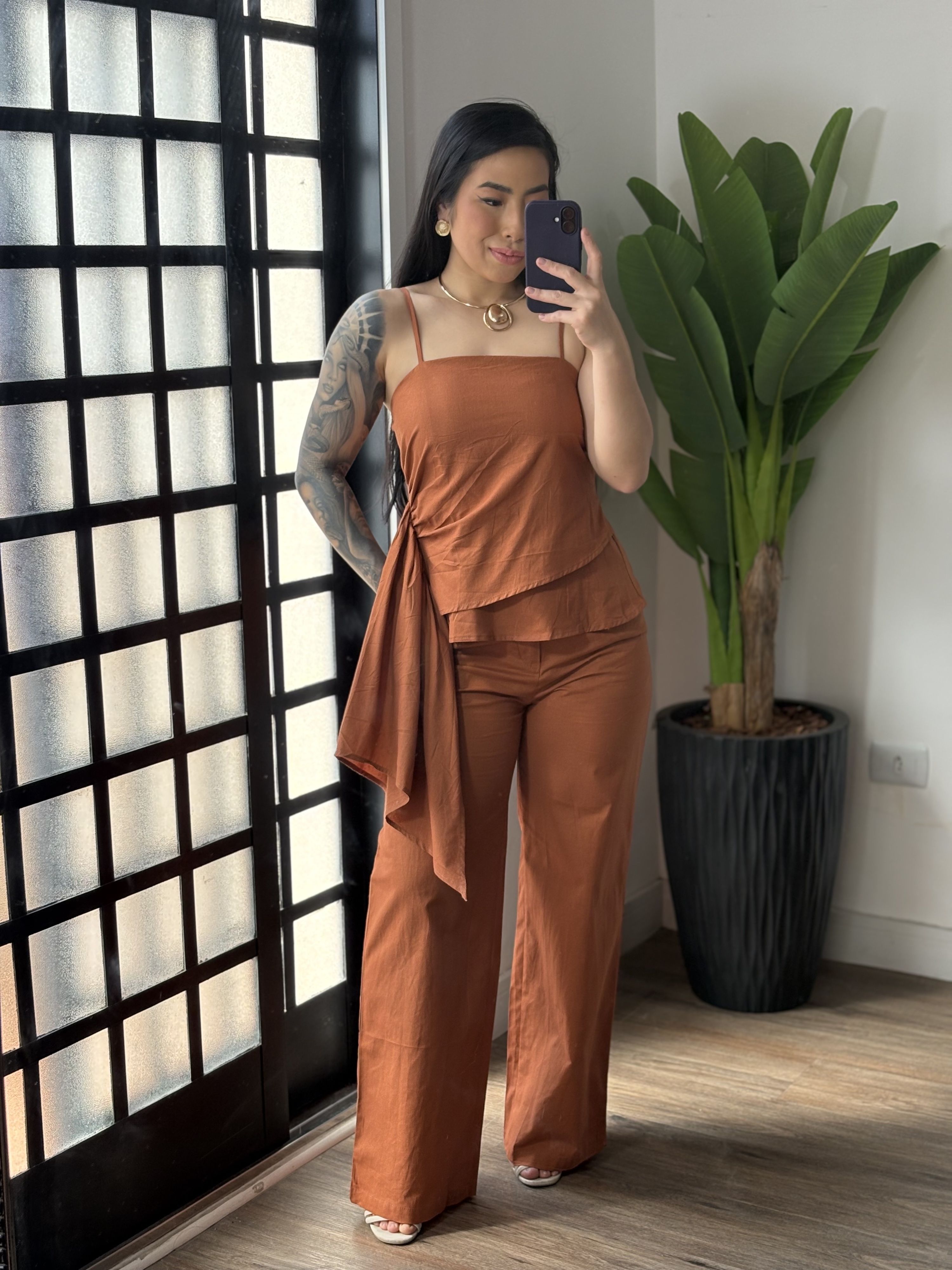Conjunto Linho Malu 020- Terracota