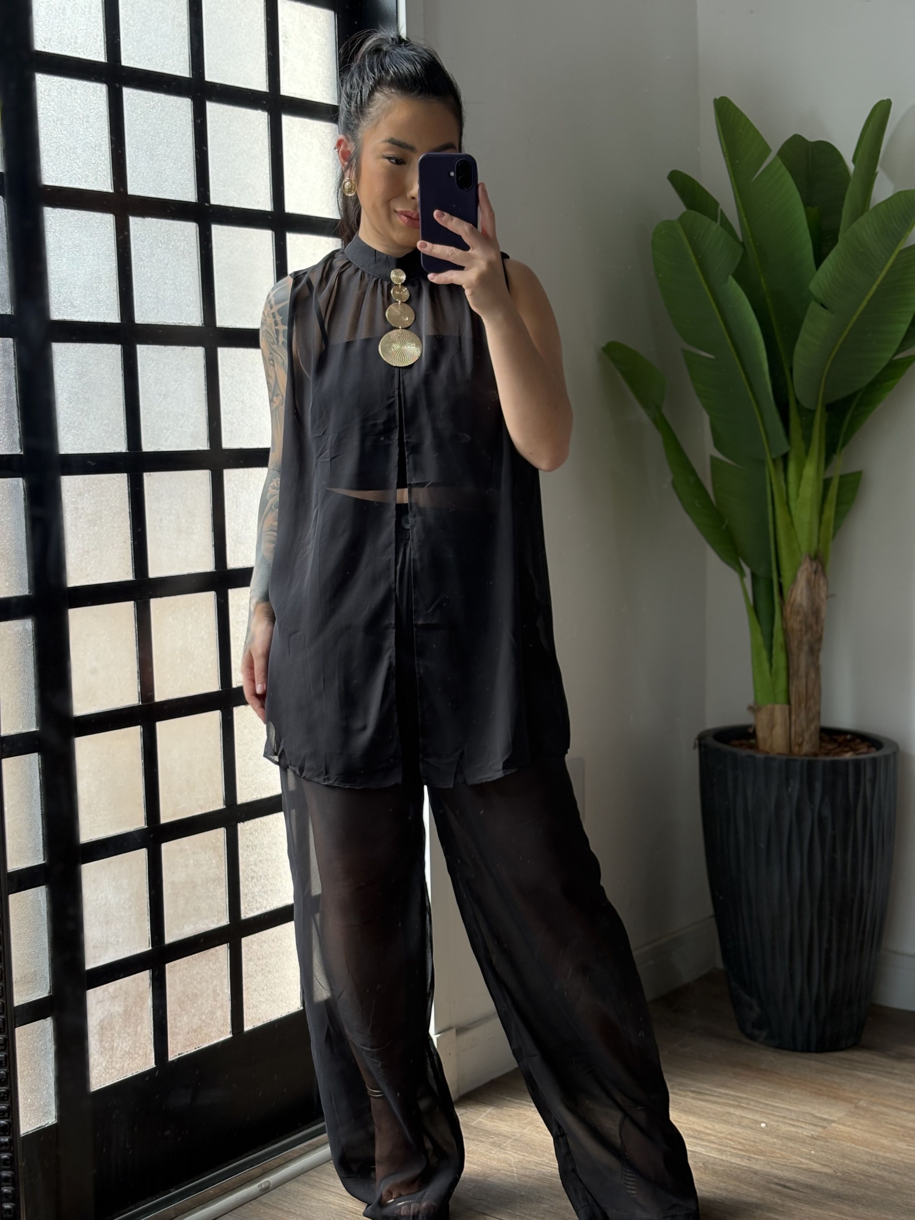 Trijunto Tule Georgina LA021 - Preto