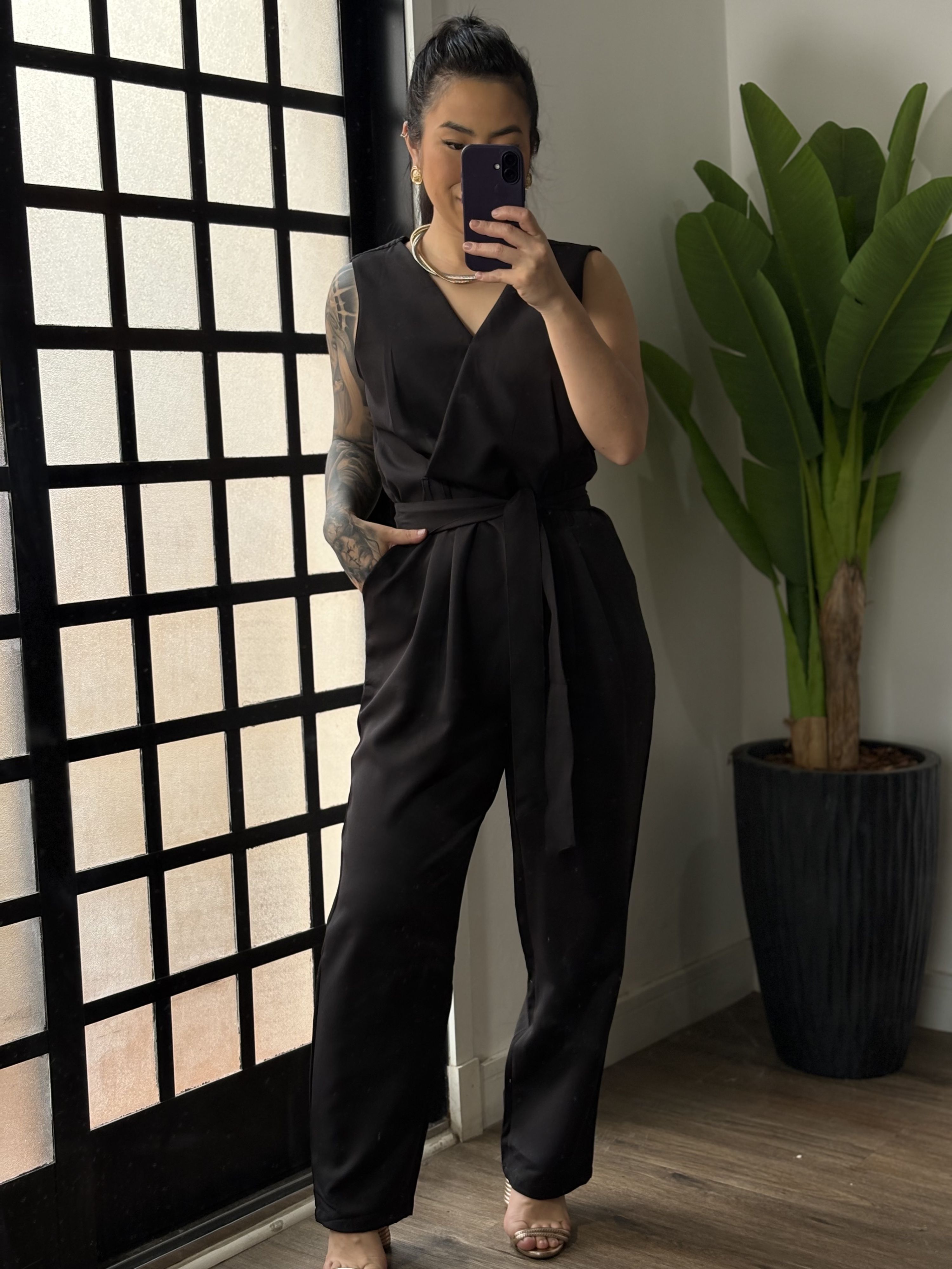 Macacão Alfaiataria Plus Size 1684 - Preto