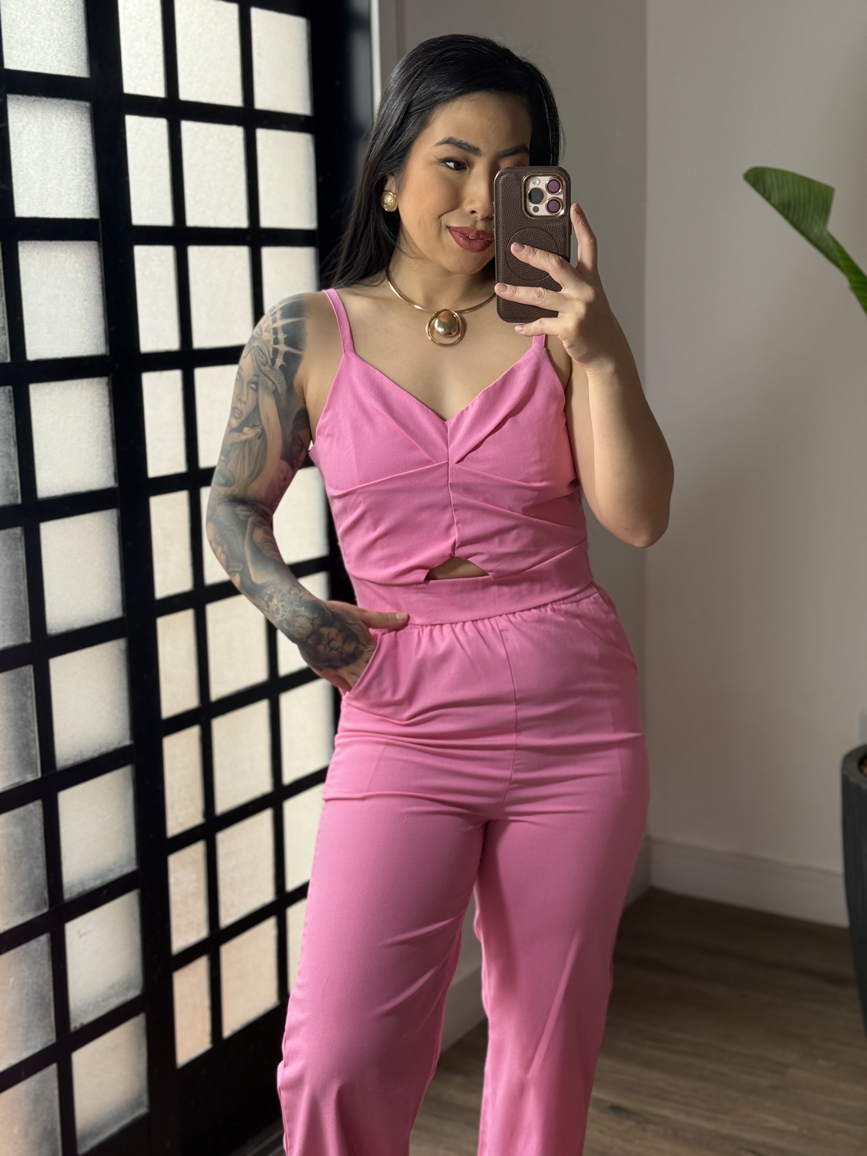 Conjunto Pantalona Amora 1461 - Rosa 