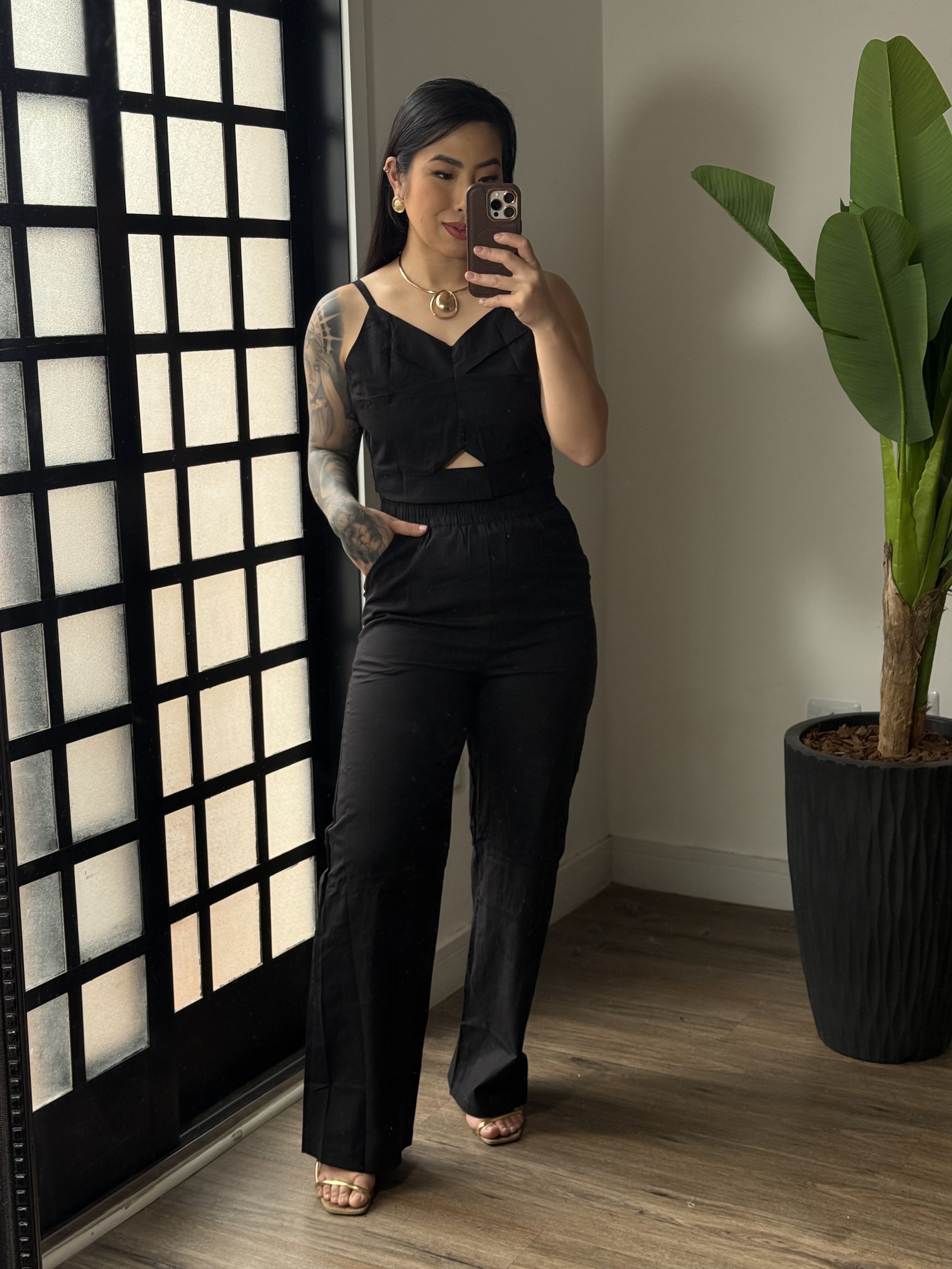 Conjunto Pantalona Amora 1461 - Preto 