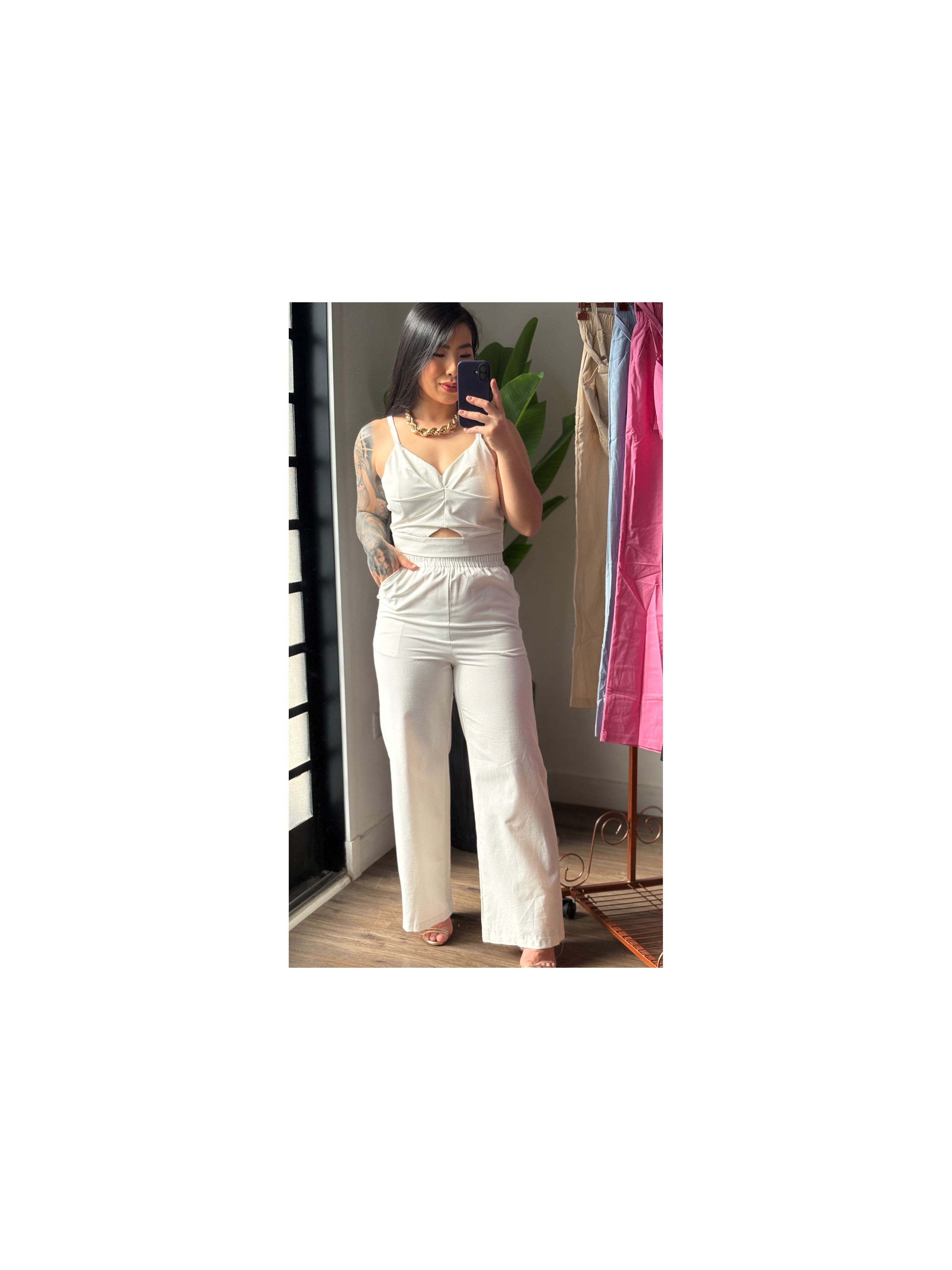 Conjunto Pantalona Amora 1461 - Branco 