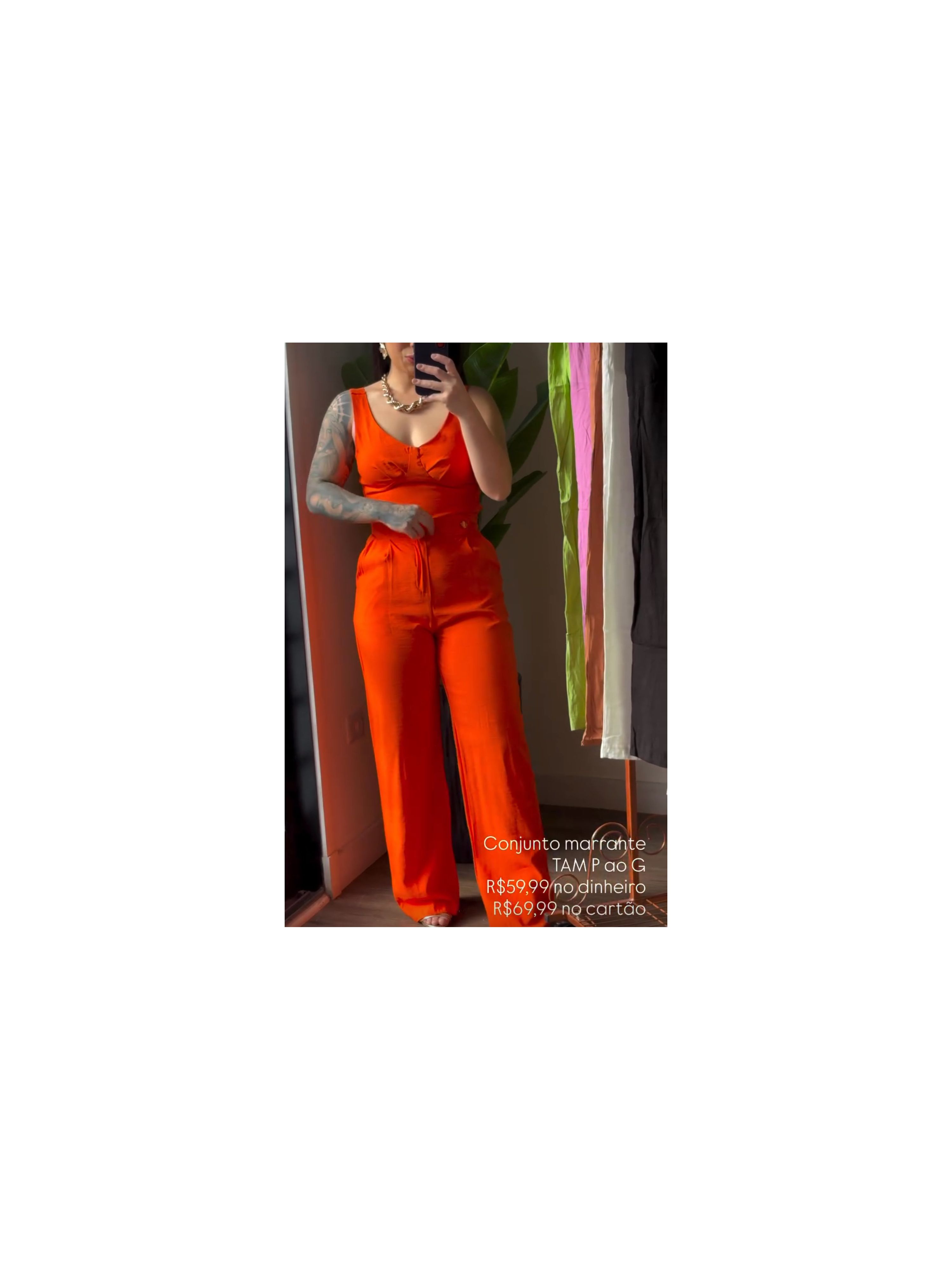 Conjunto Pantalona Marrant Rose 1623 - Laranja 