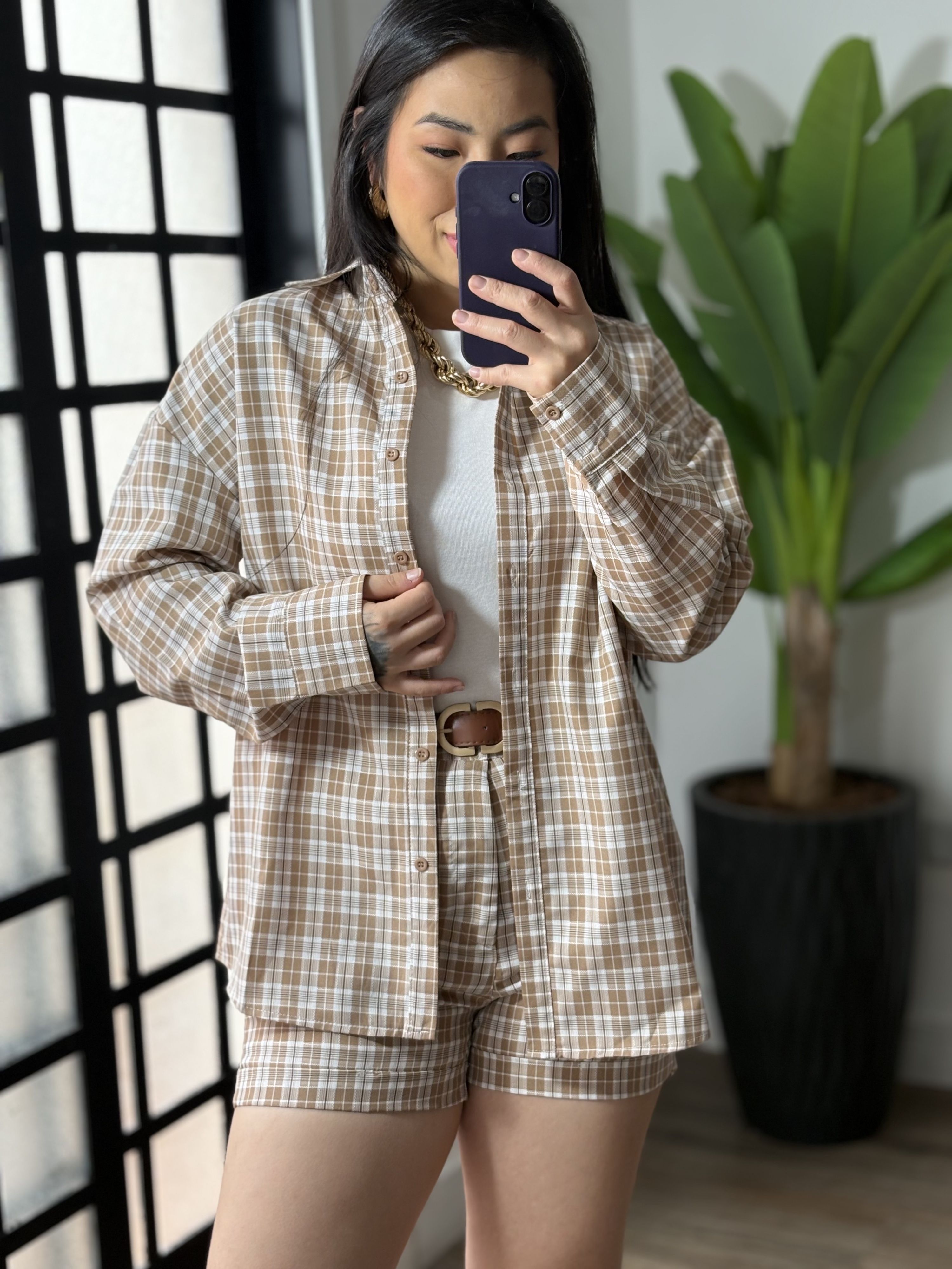 Conjunto Xadrez Rebeca 33590 - Bege 