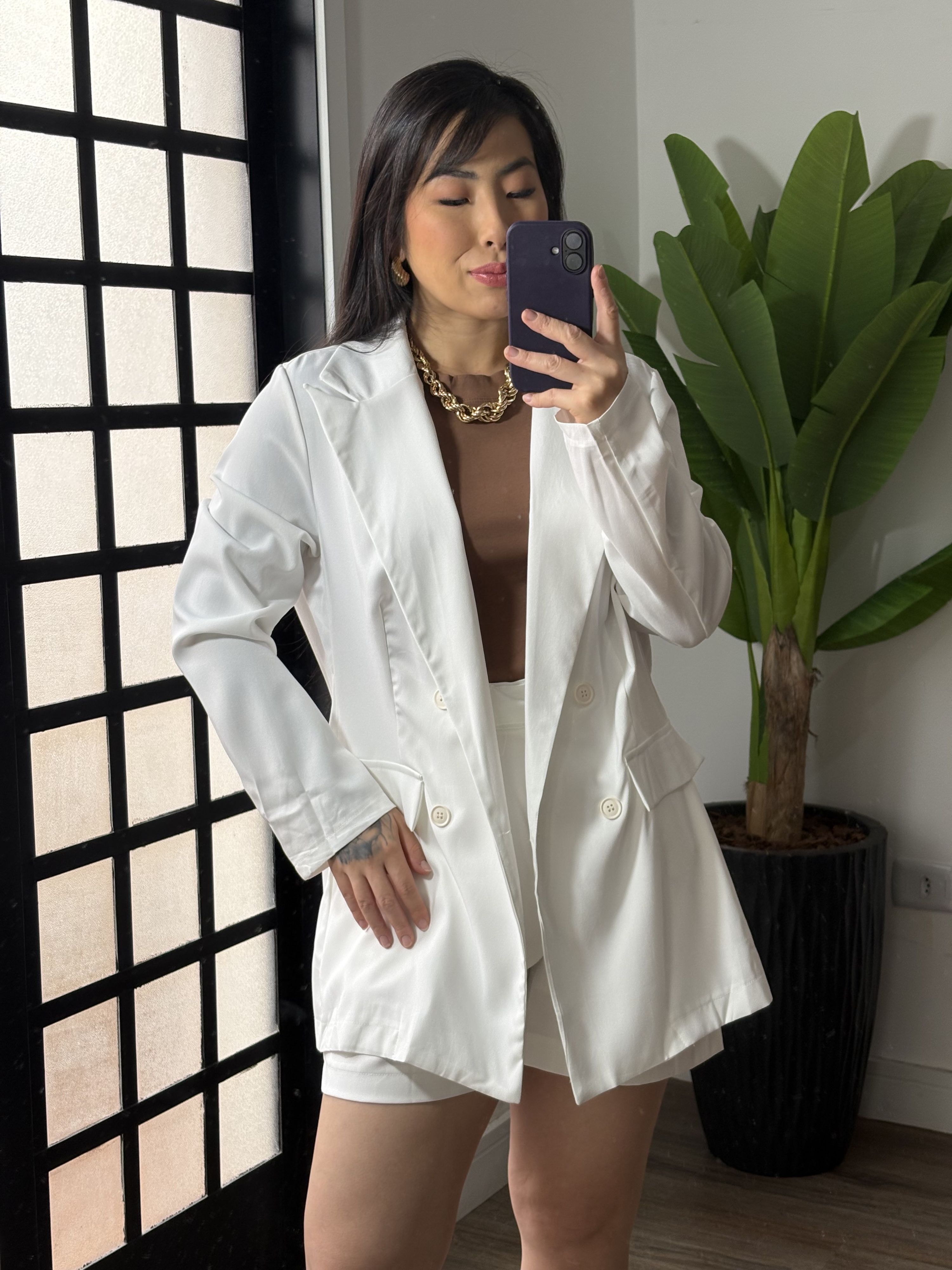 Conjunto Shorts Diana 22168 - Branco 