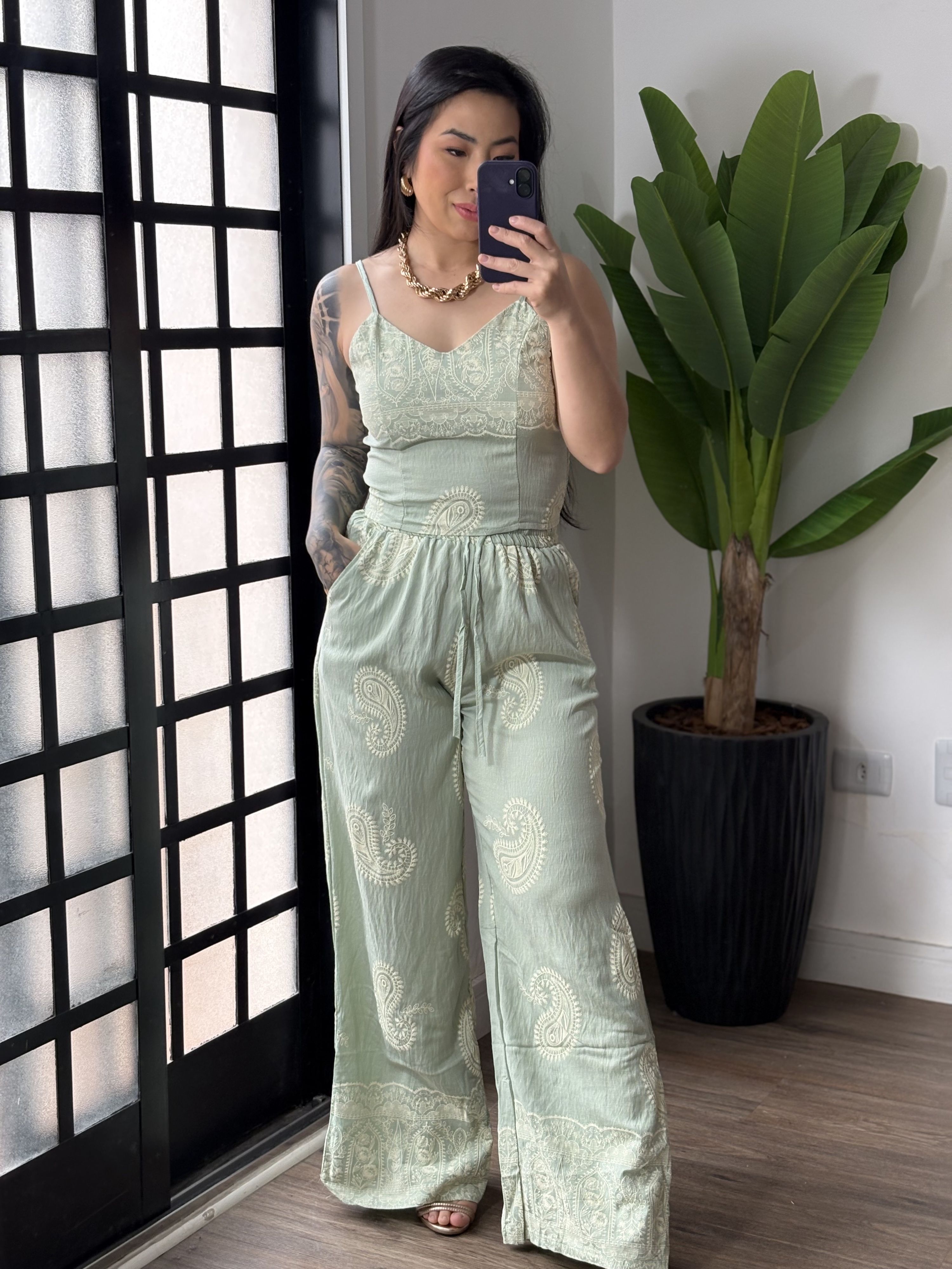 Conjunto Estampado Sol 7175 -Verde 