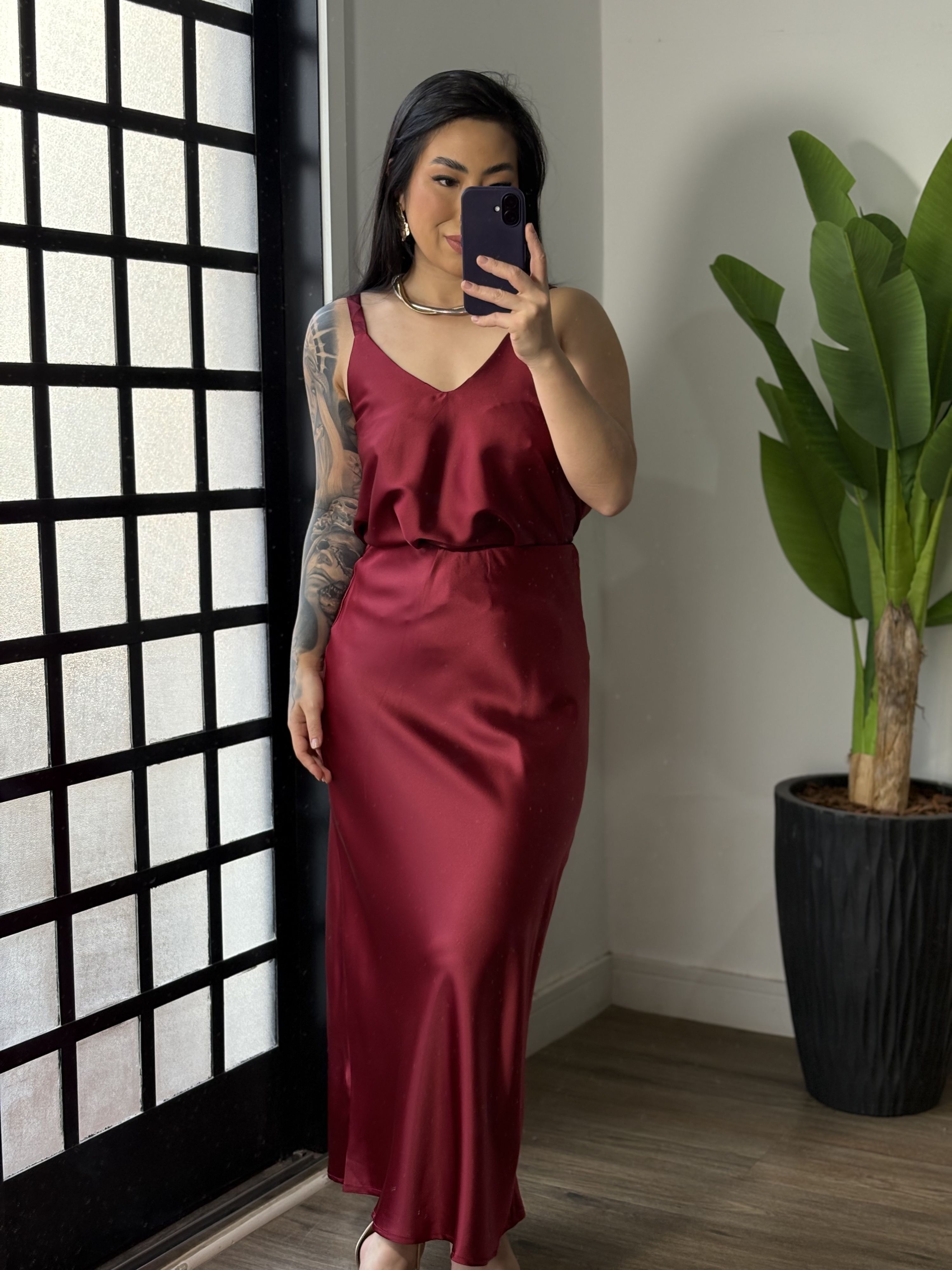 Conjunto Saia Thalia 10718 - Vinho 
