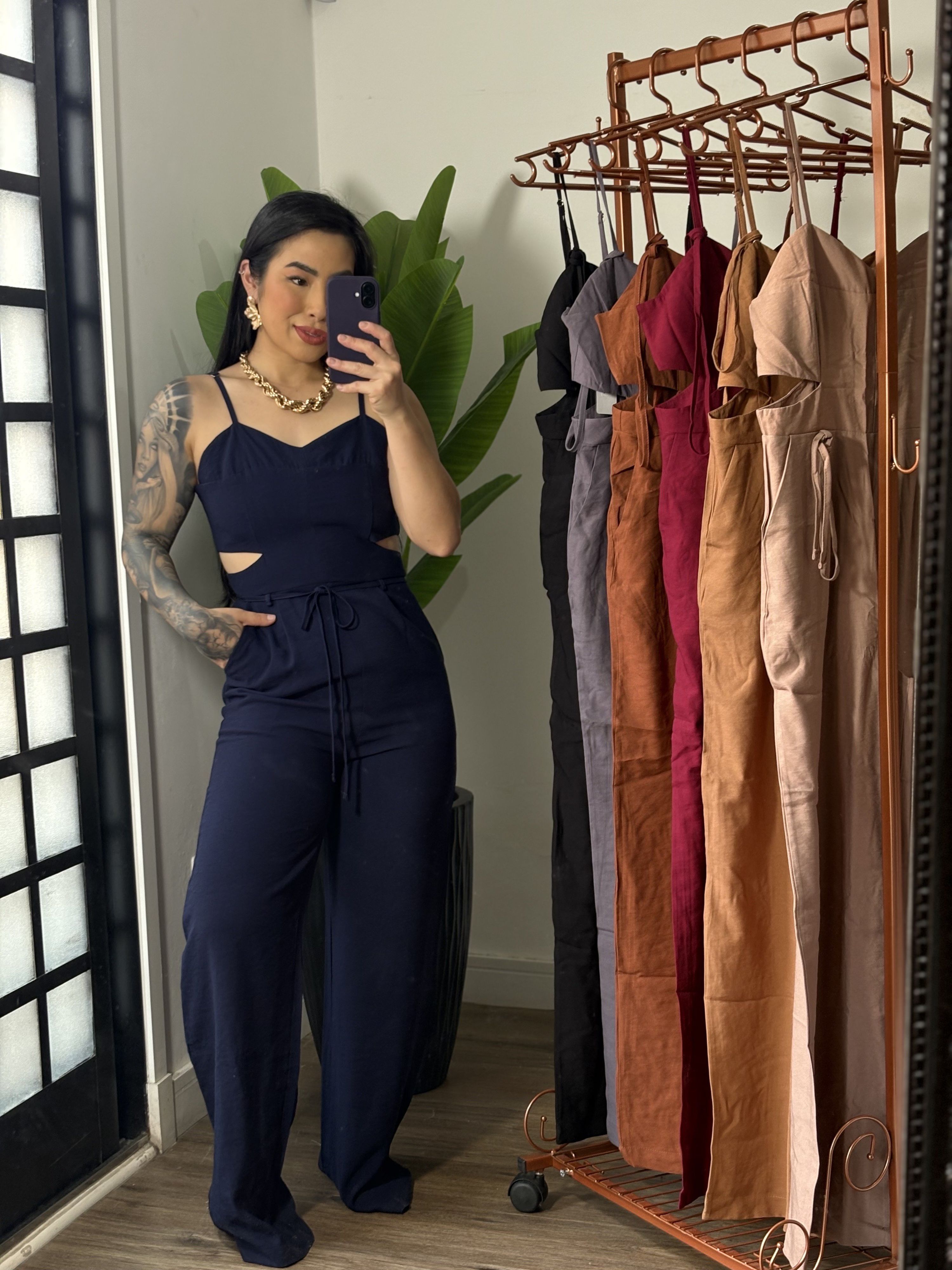 Macacão Pantalona marrant Juliana 353 - Azul