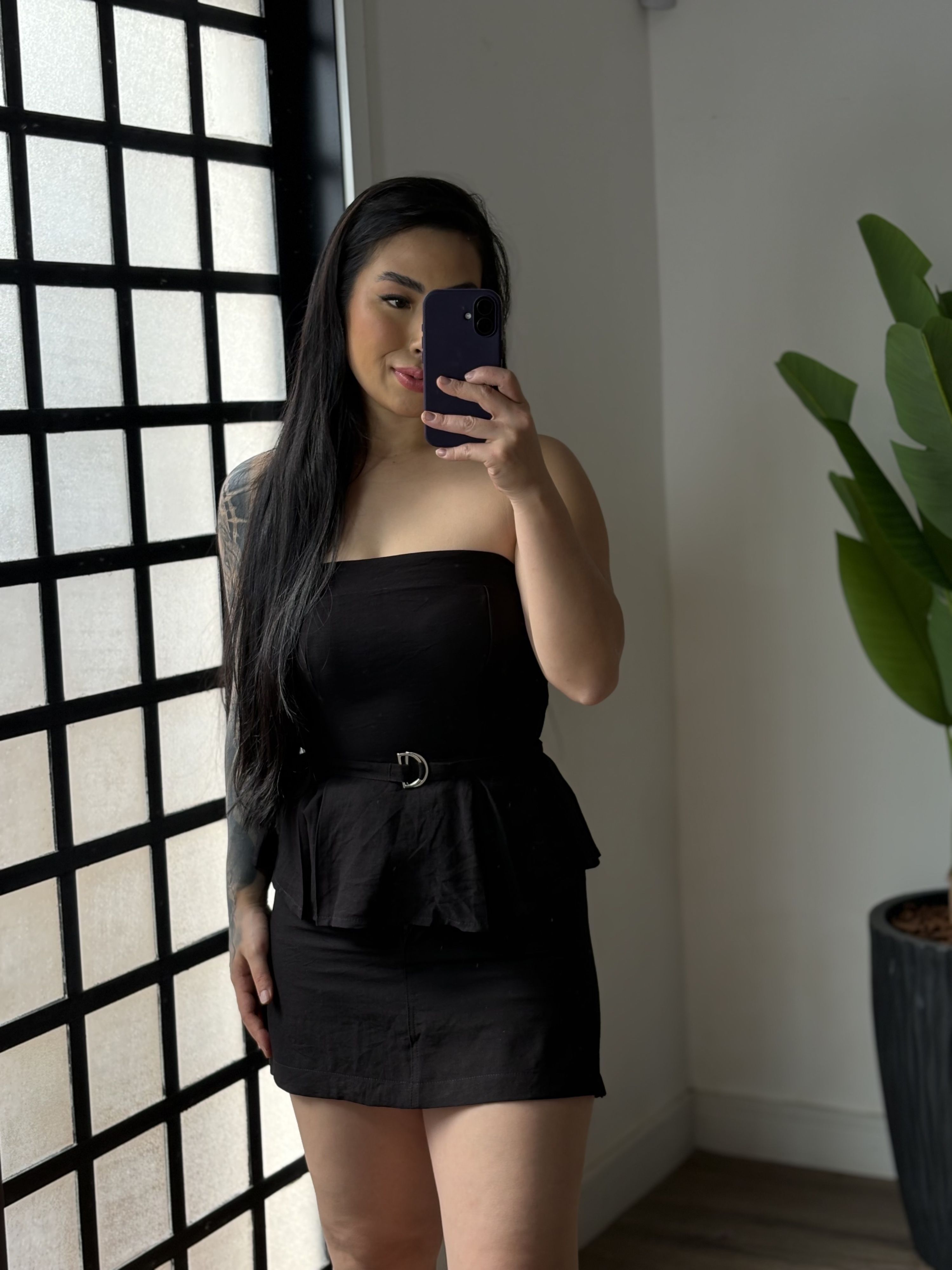 Conjunto Shorts Saia Marrant Perola 61021 - Preto 