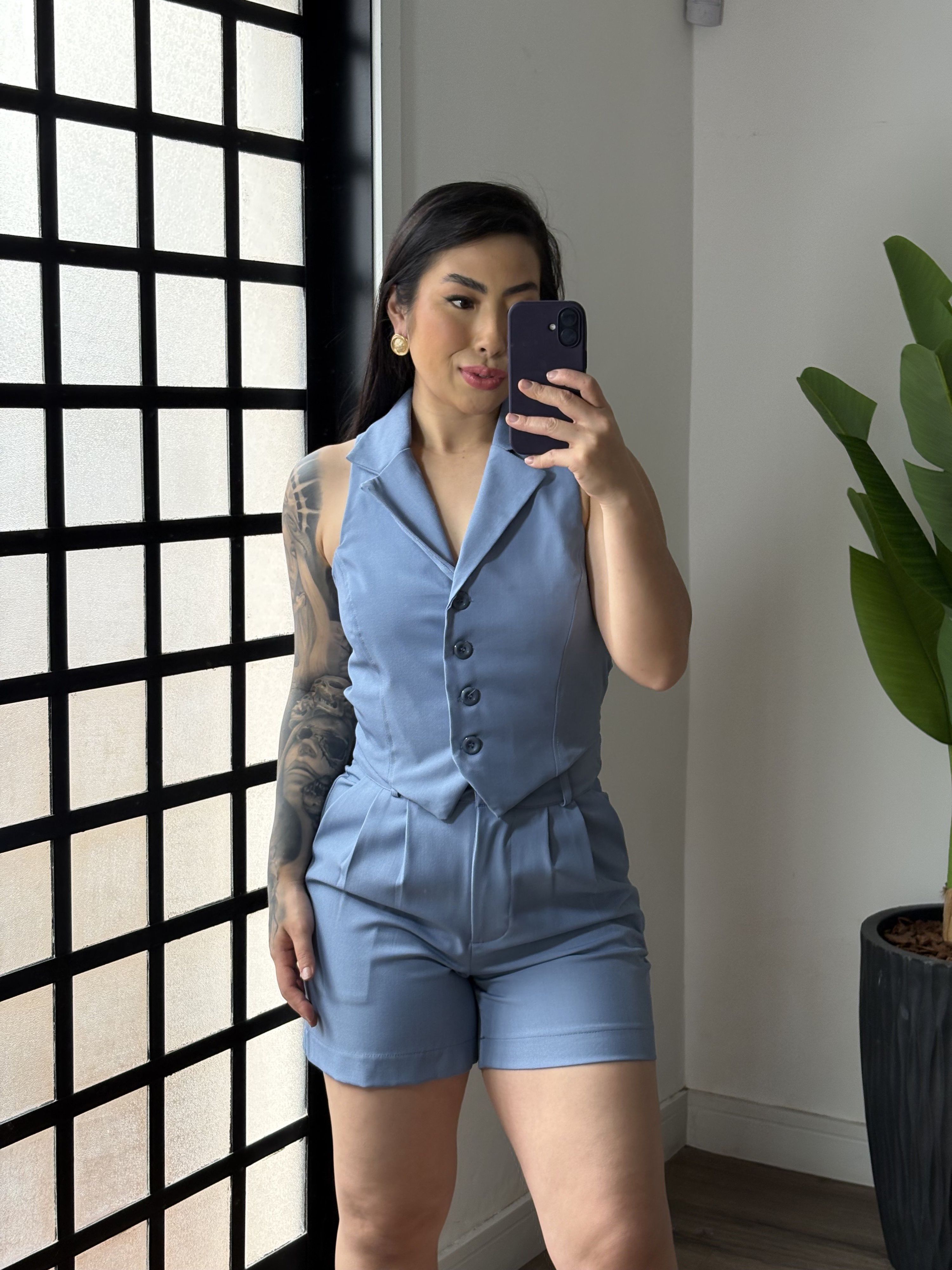 Conjunto Shorts Tereza 1744 - Azul 