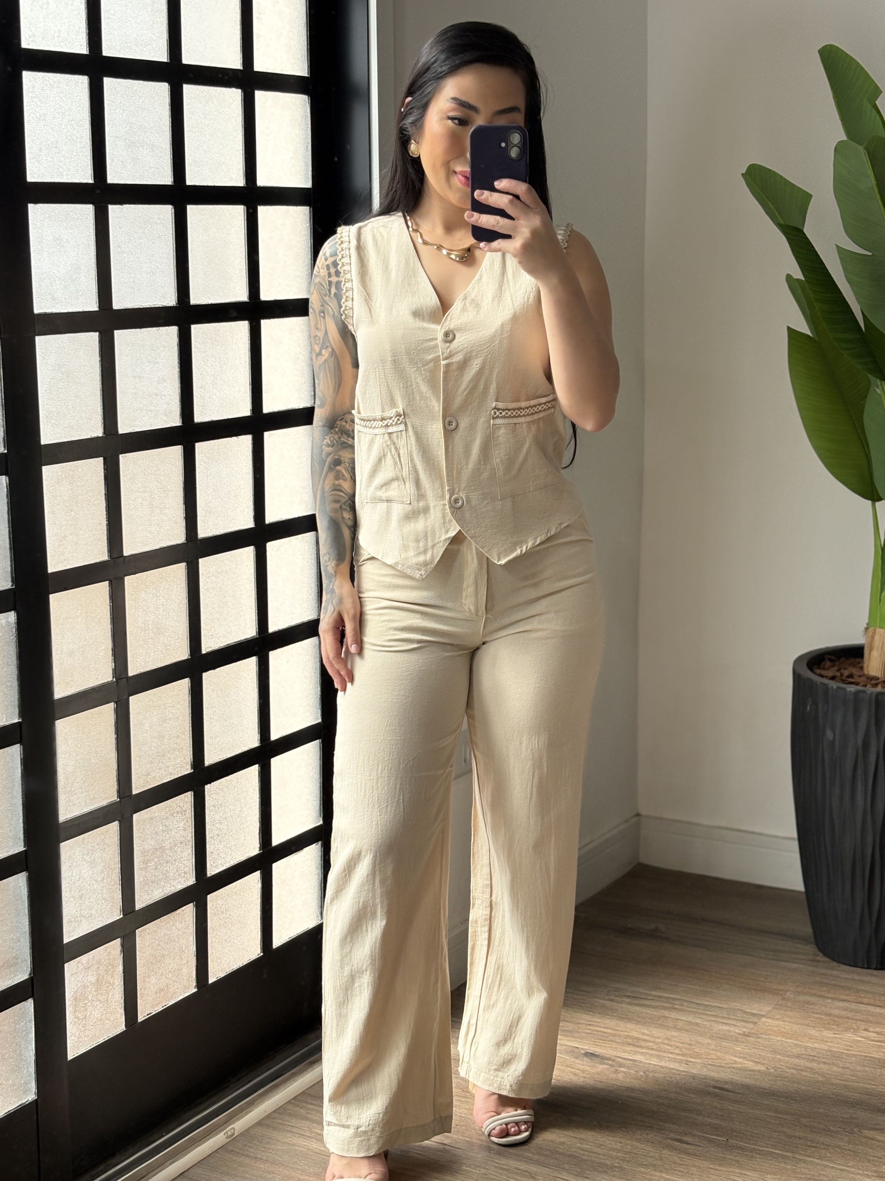 Conjunto Linho Analu 9511 - Bege 