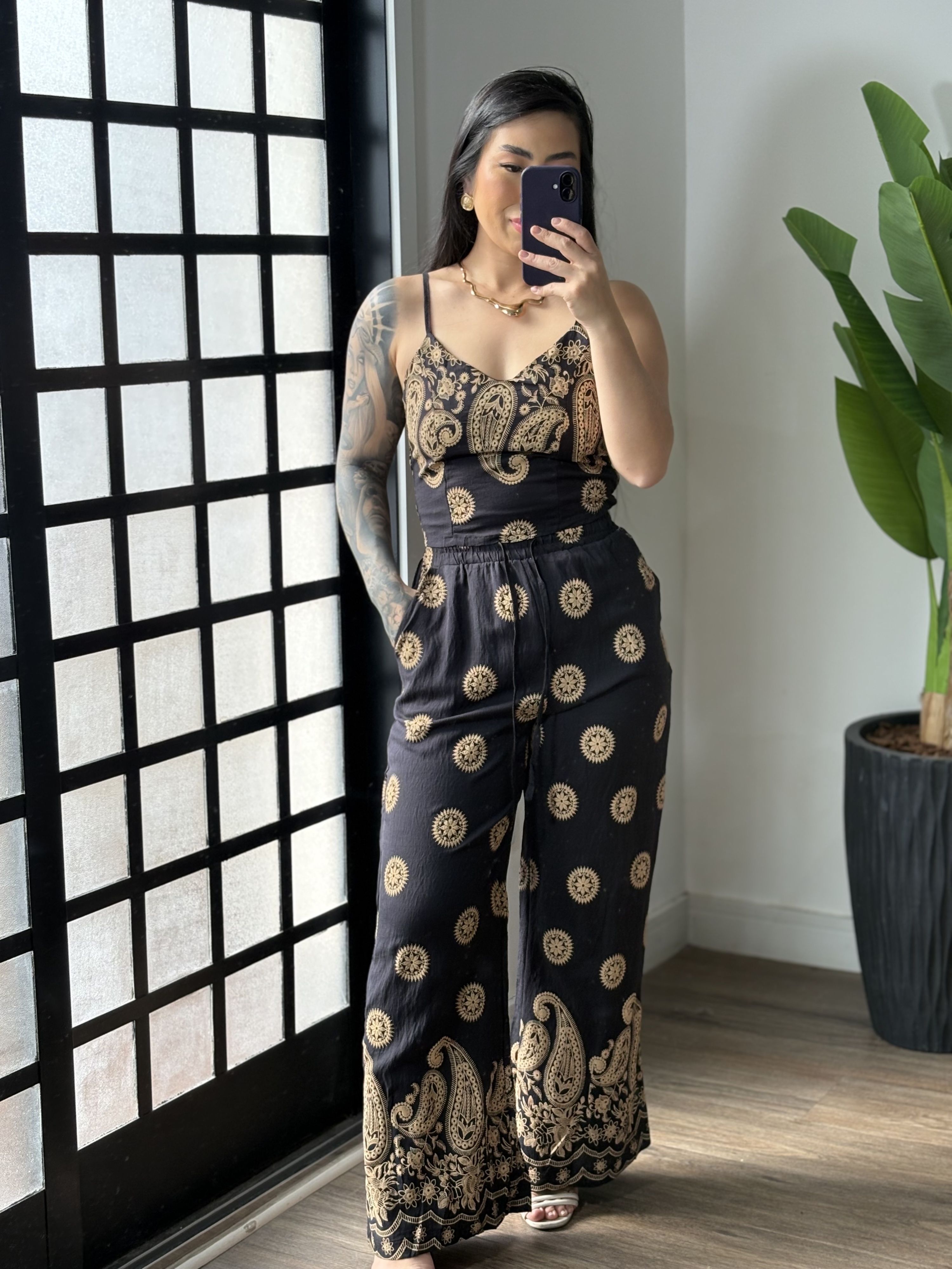 Conjunto Estampado Betta 7176 - Preto 