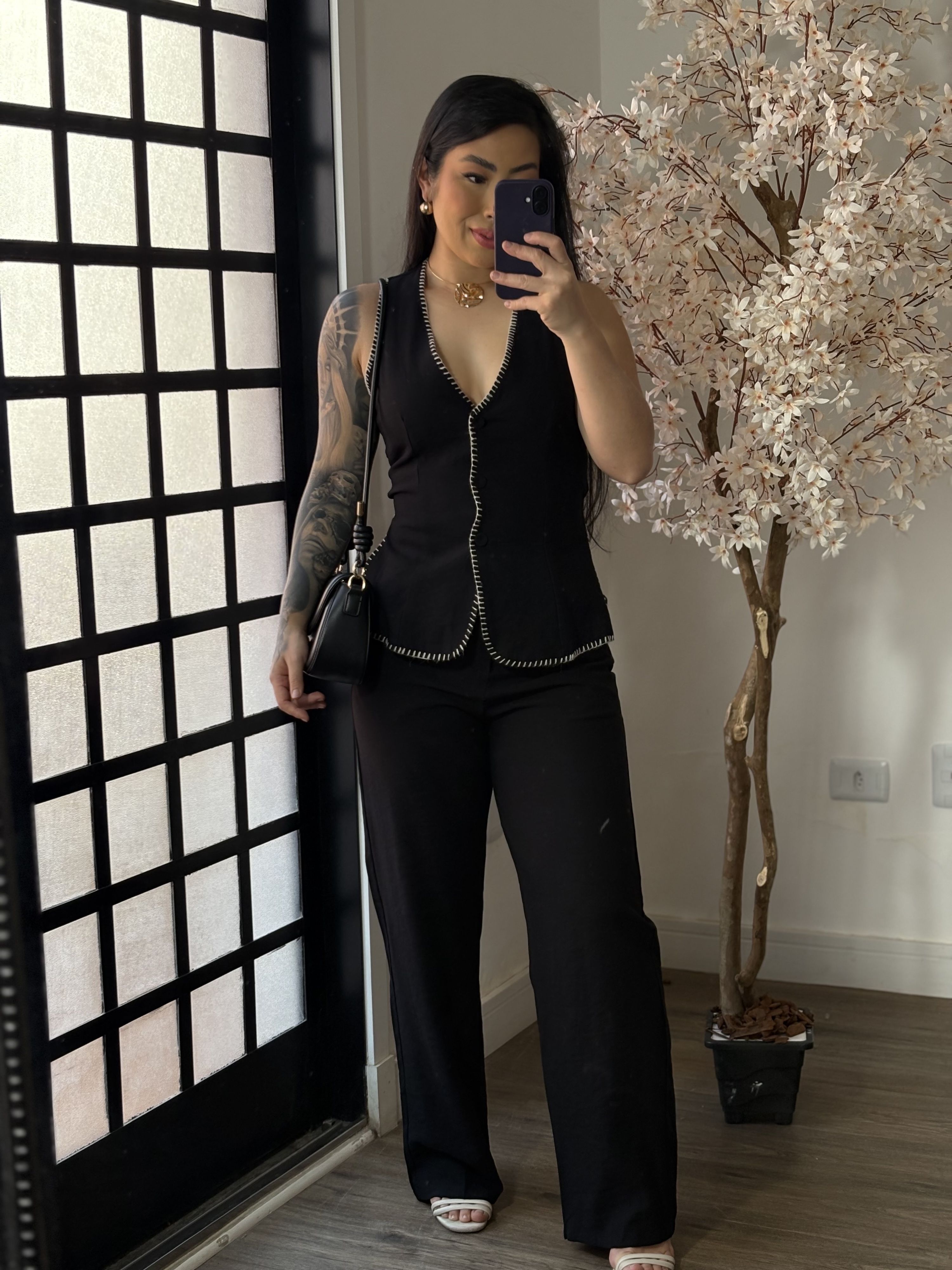 Conjunto Calça Bordado Anitta 7012 - Preto C017