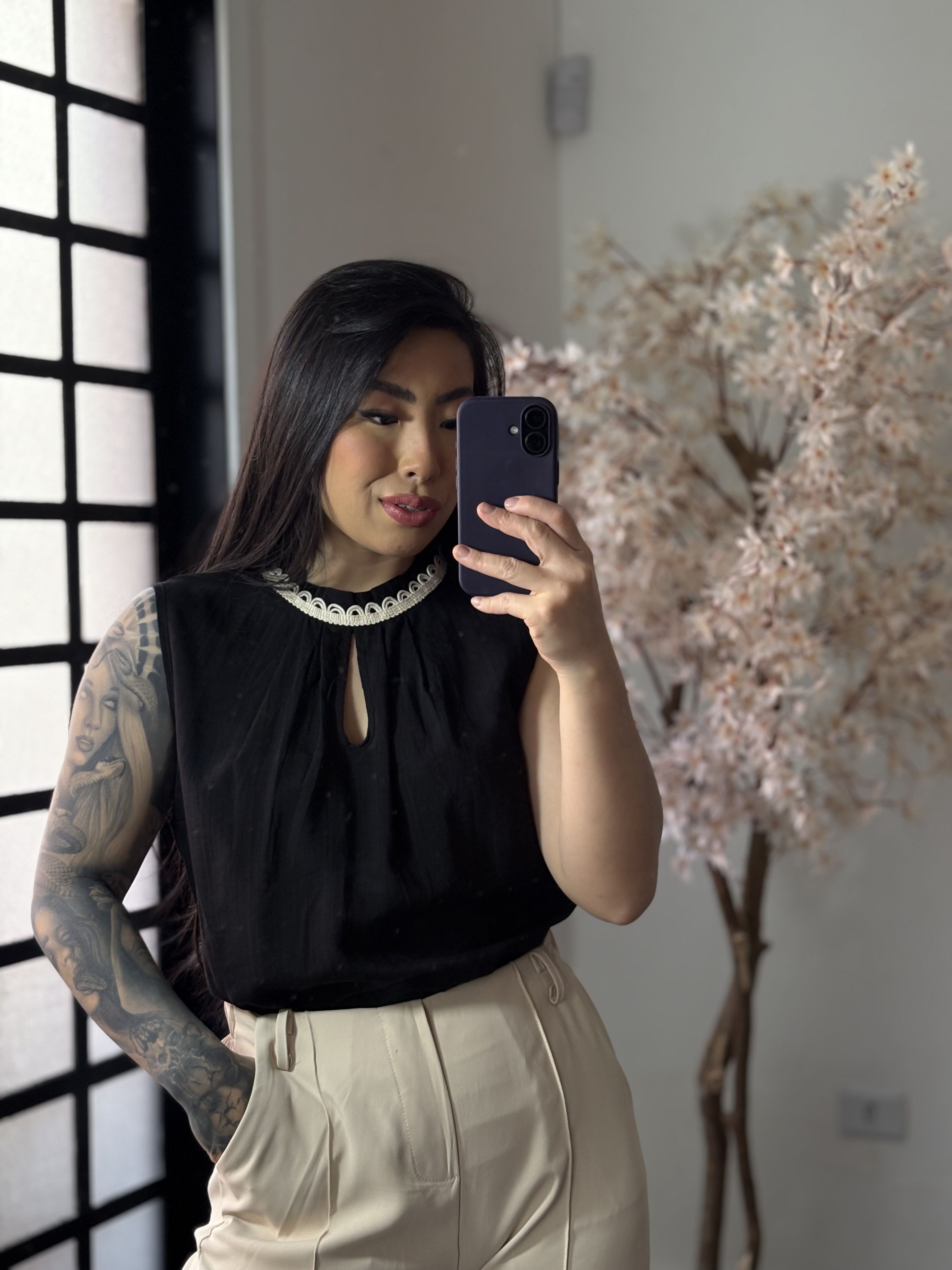 Blusa Delicada Dinora R52 - Preto C089