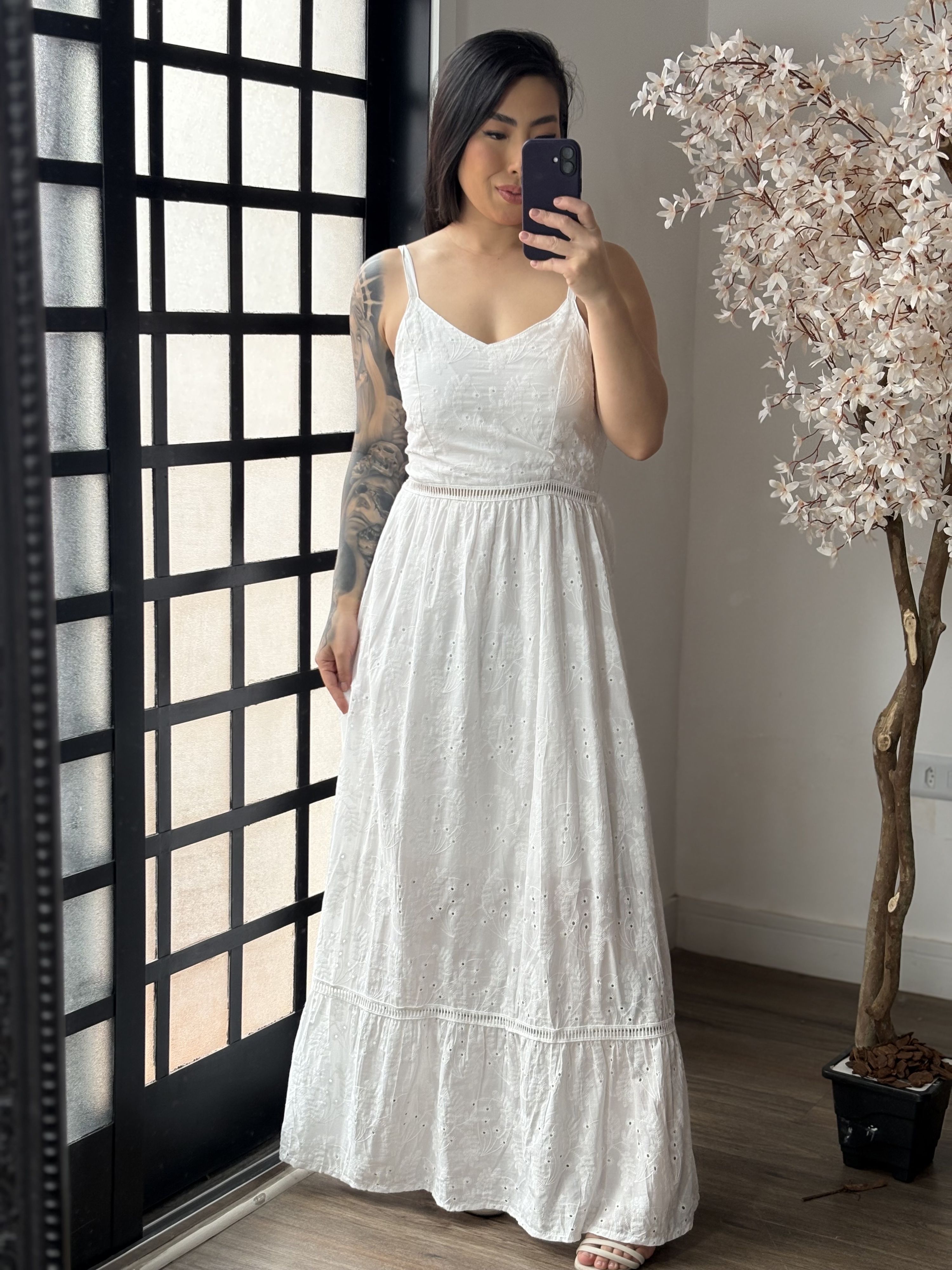 Vestido Longo Lese Nany 1002 - Branco C038