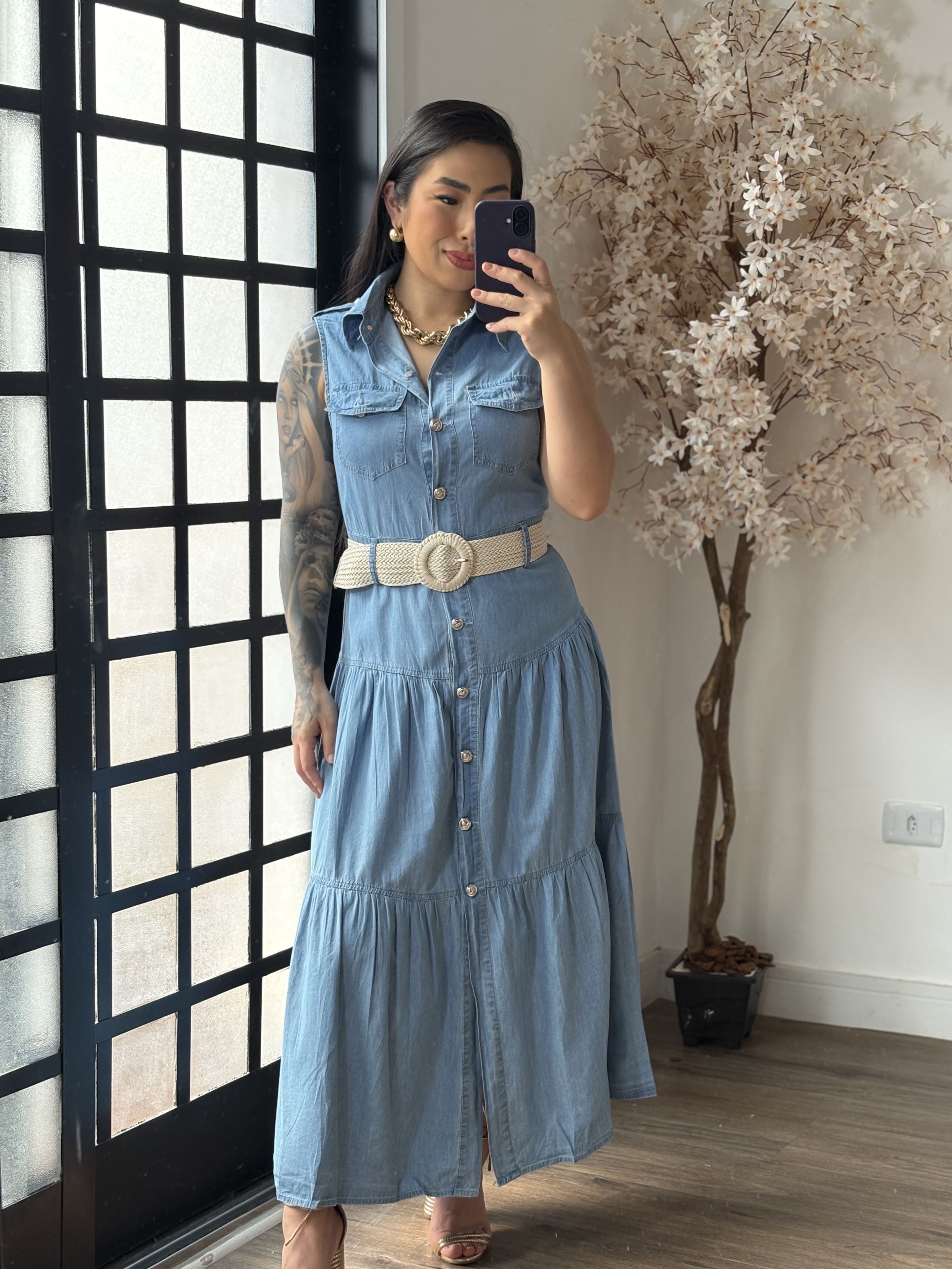 Vestido Jeans Lady 3479 - Claro C060