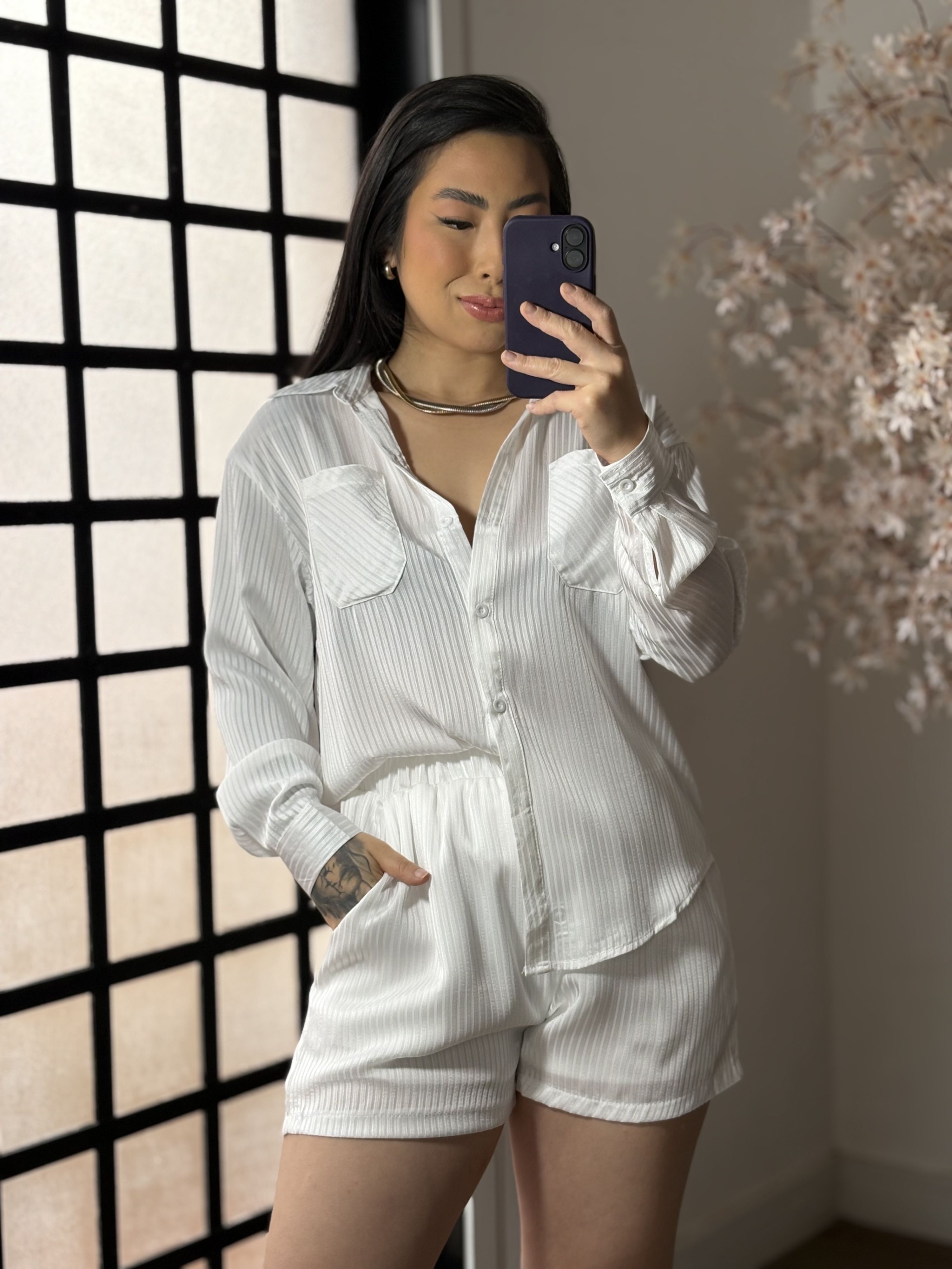 Conjunto Shorts Ivy MX029 - Branco C055