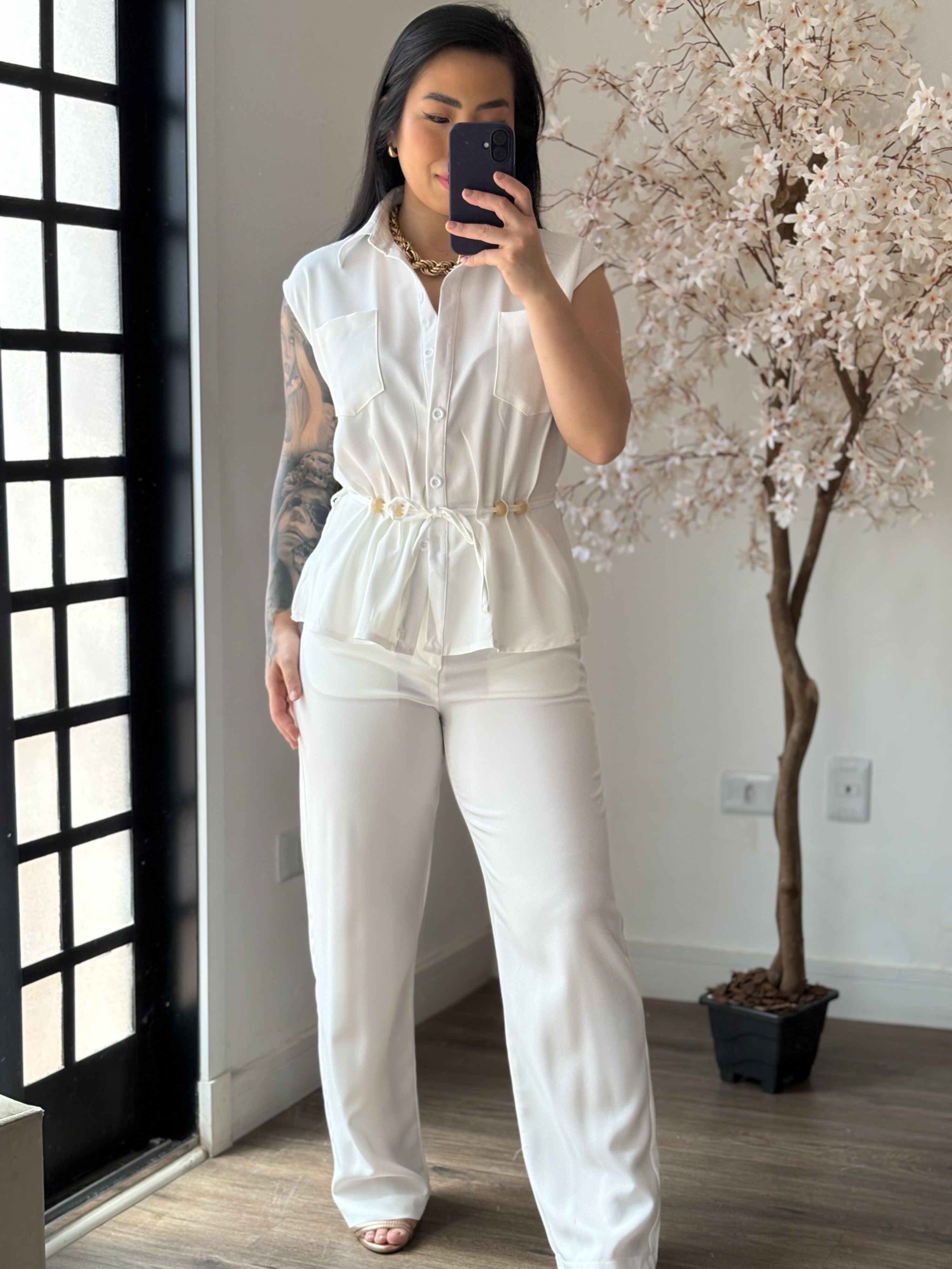 Conjunto Linho Beatriz 396 - Branco C049