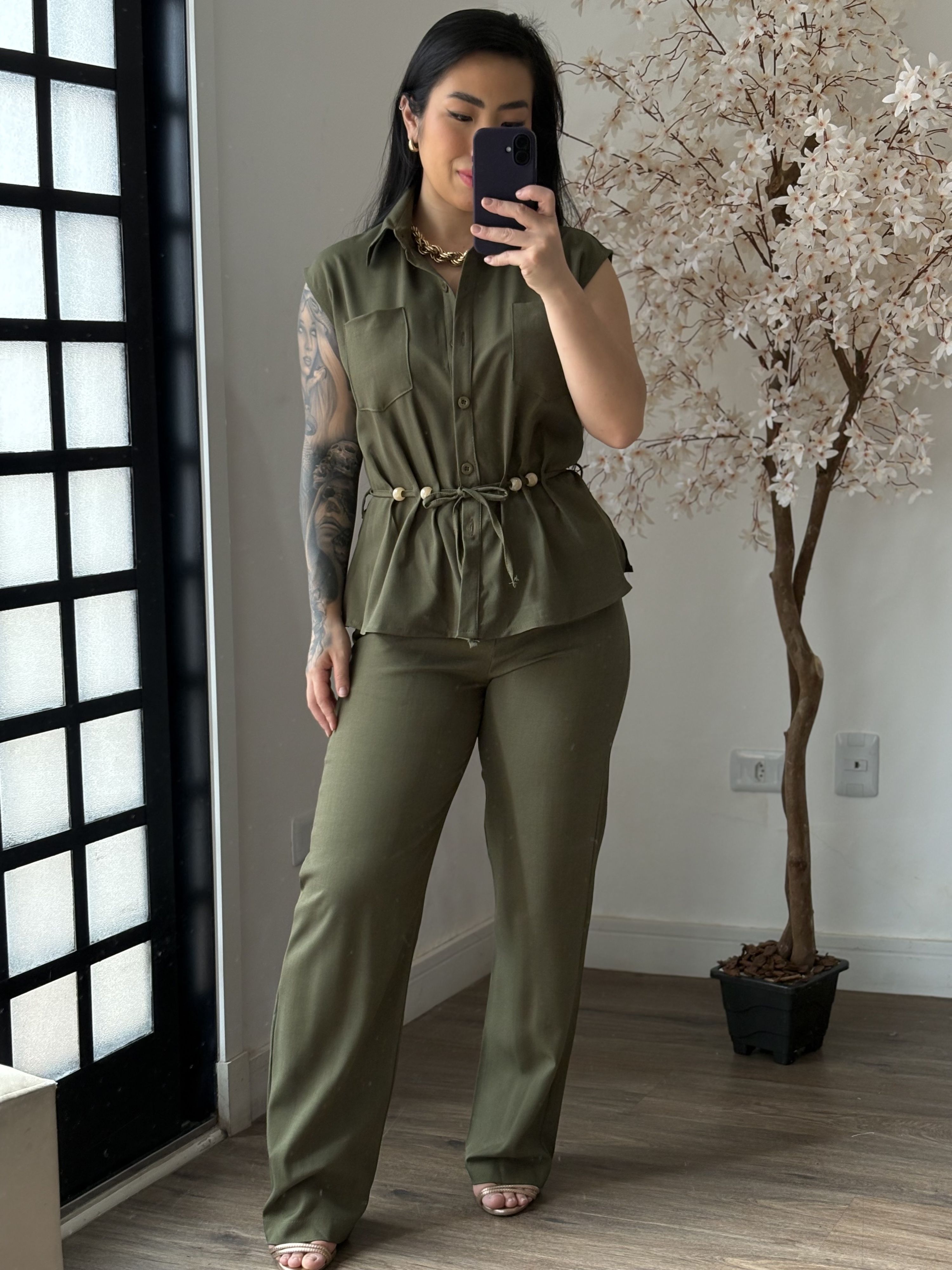 Conjunto Linho Beatriz 396 - Verde C049