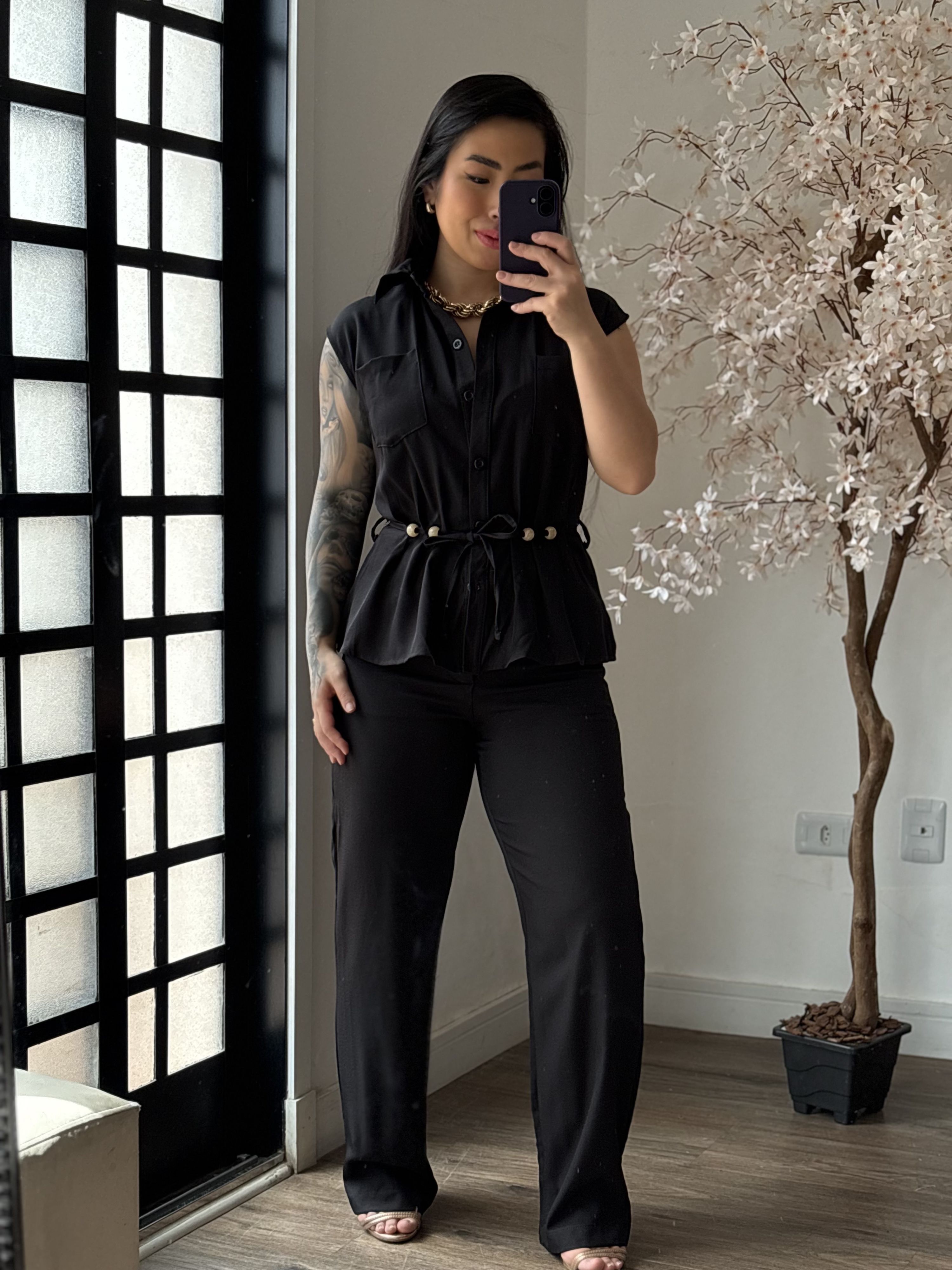 Conjunto Linho Beatriz 396 - Preto C049