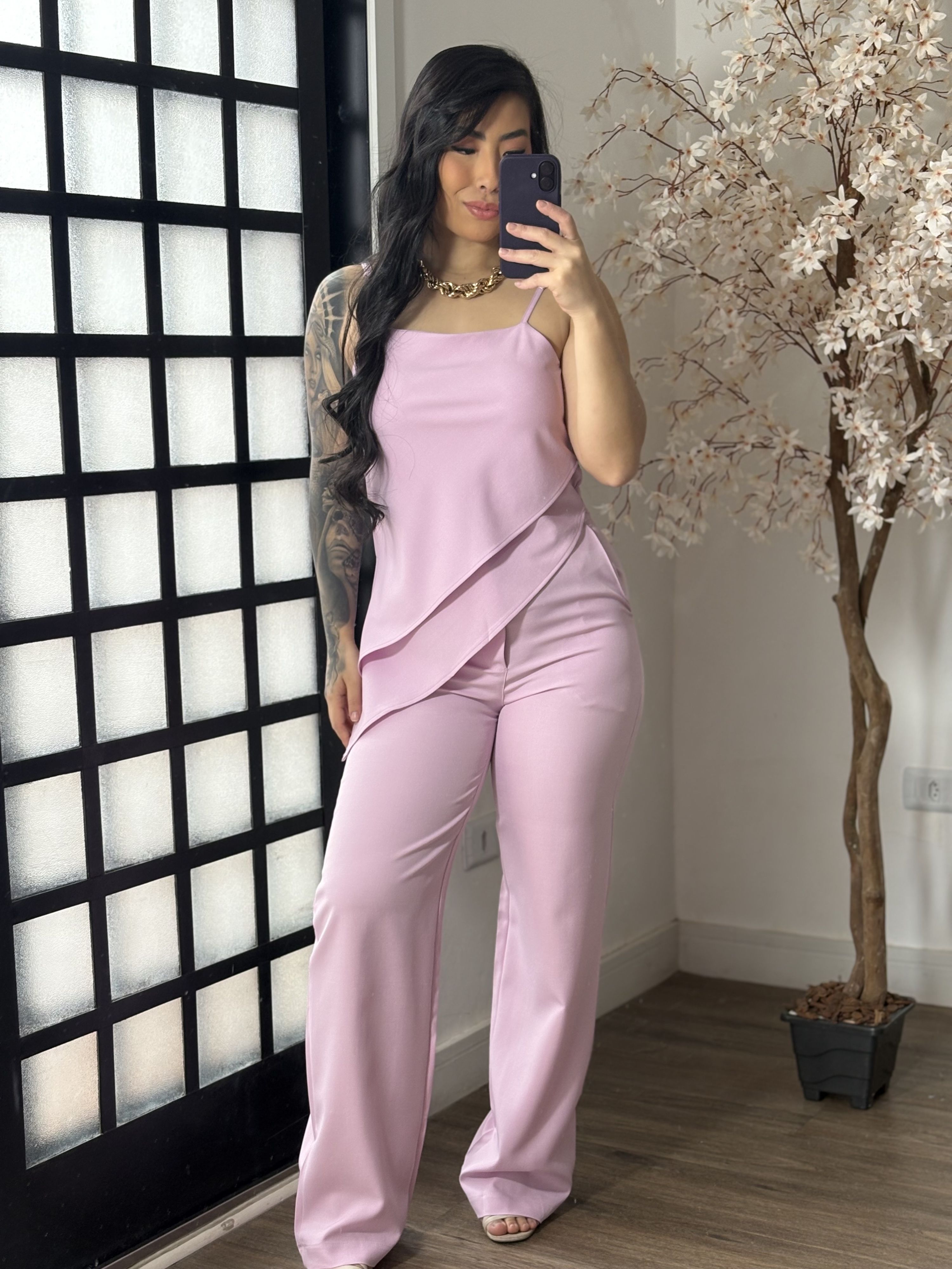 Conjunto Alfaiataria Gabi 6091 - Rosa Claro C017