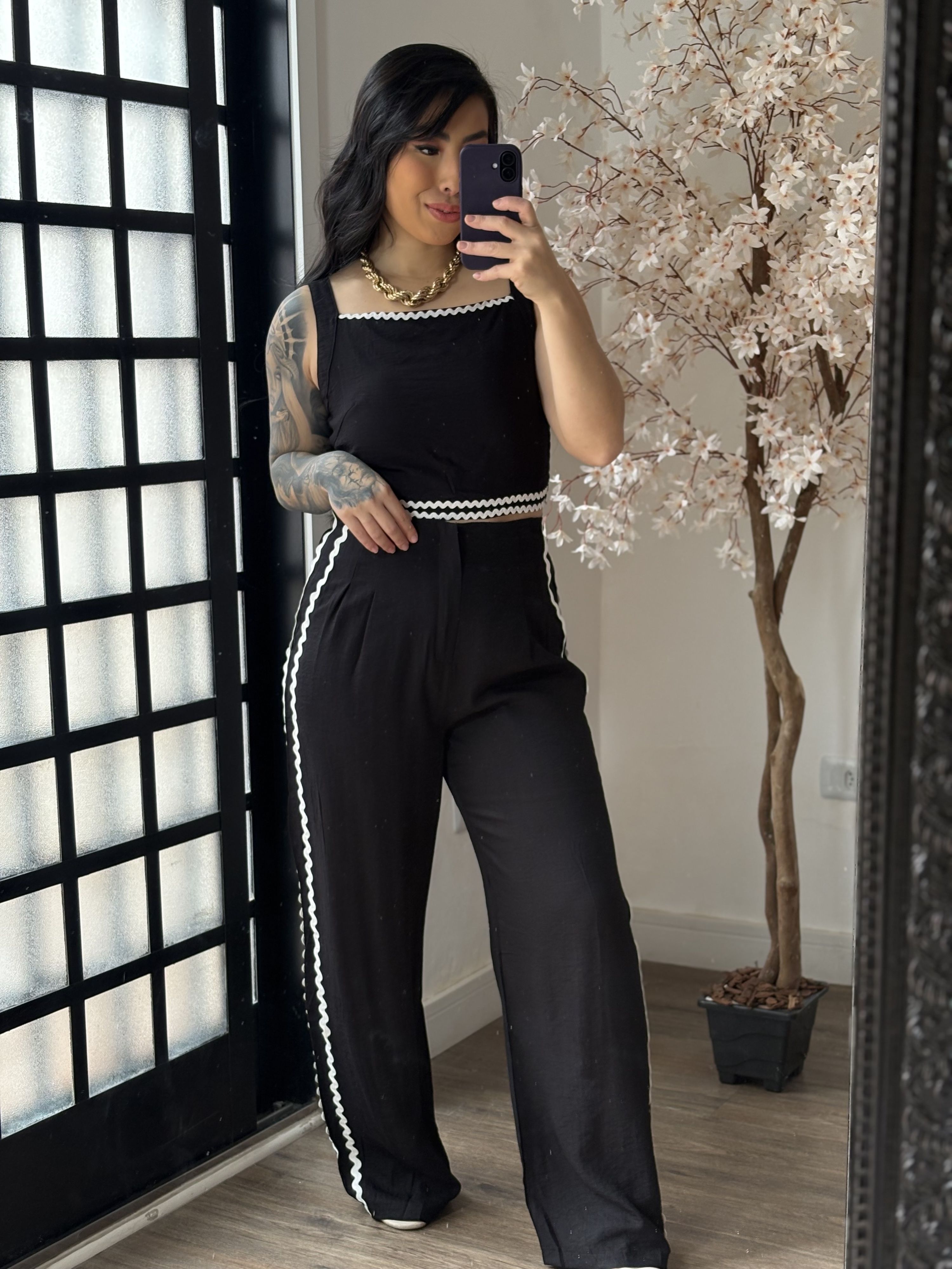 Conjunto Marrant Bordado Flavia 372 - Preto C024