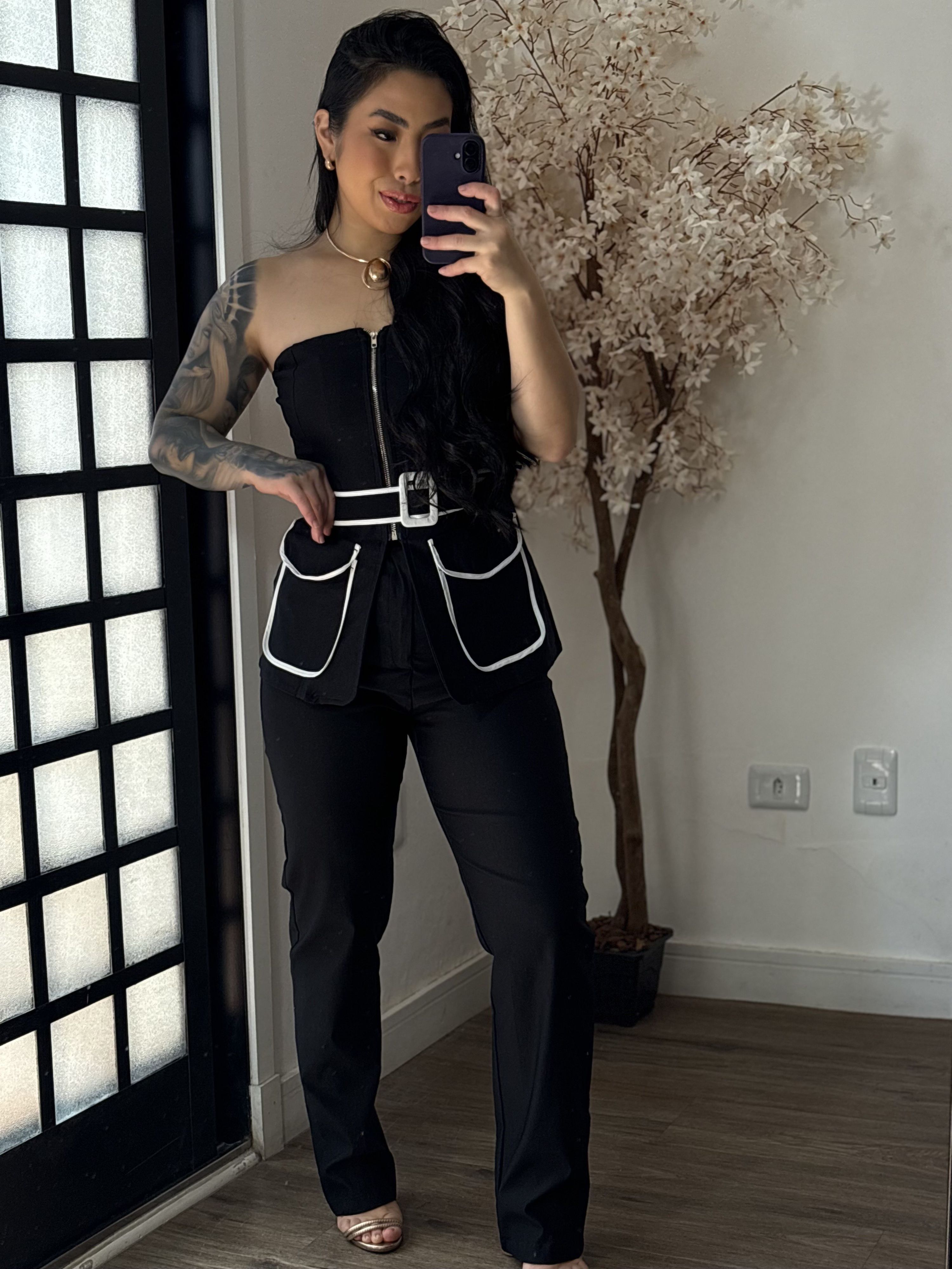 Conjunto Calça Viscose Luana 3278 - Preto C057