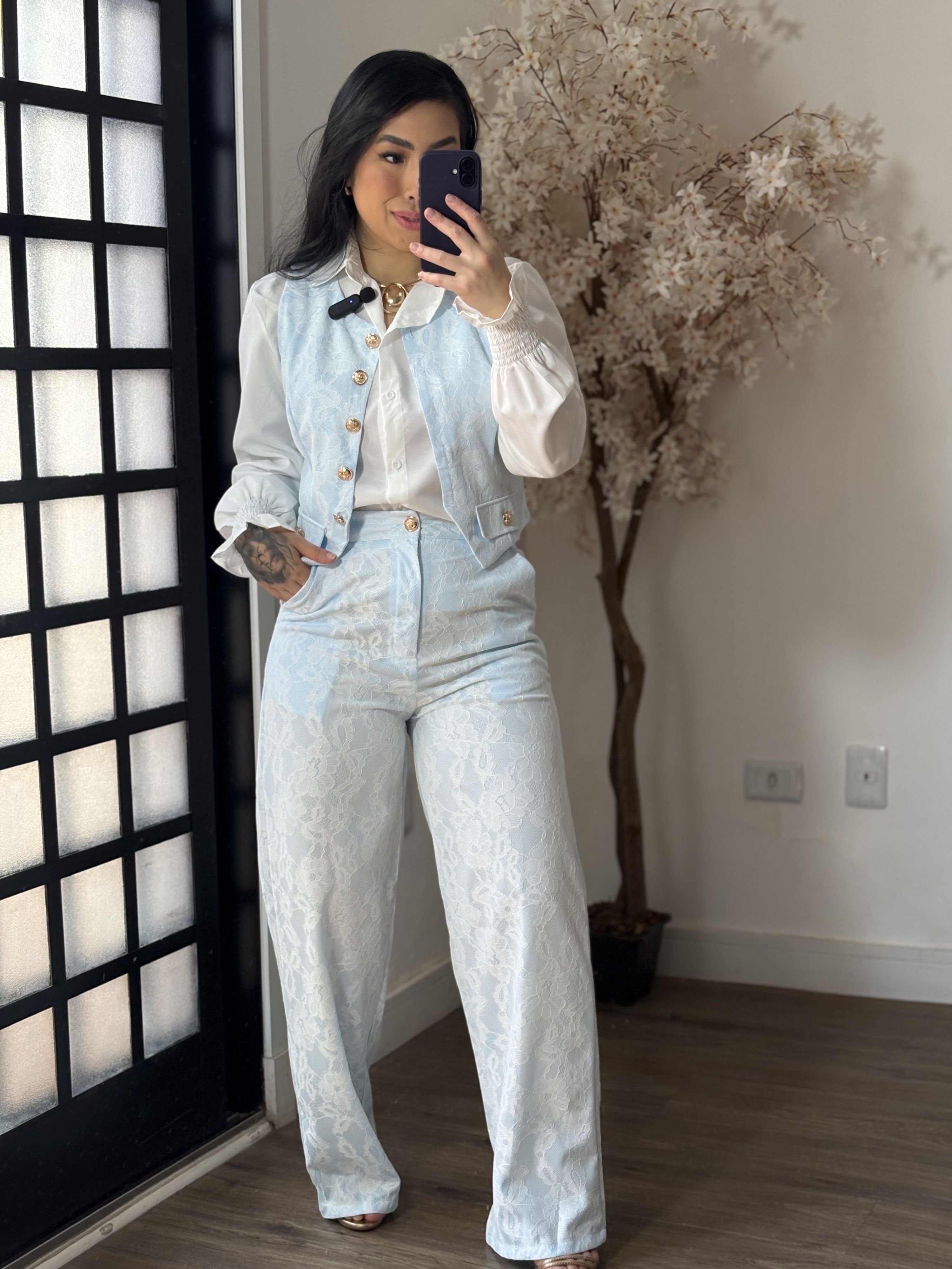 Conjunto Rendado Jade M031 - Azul C064