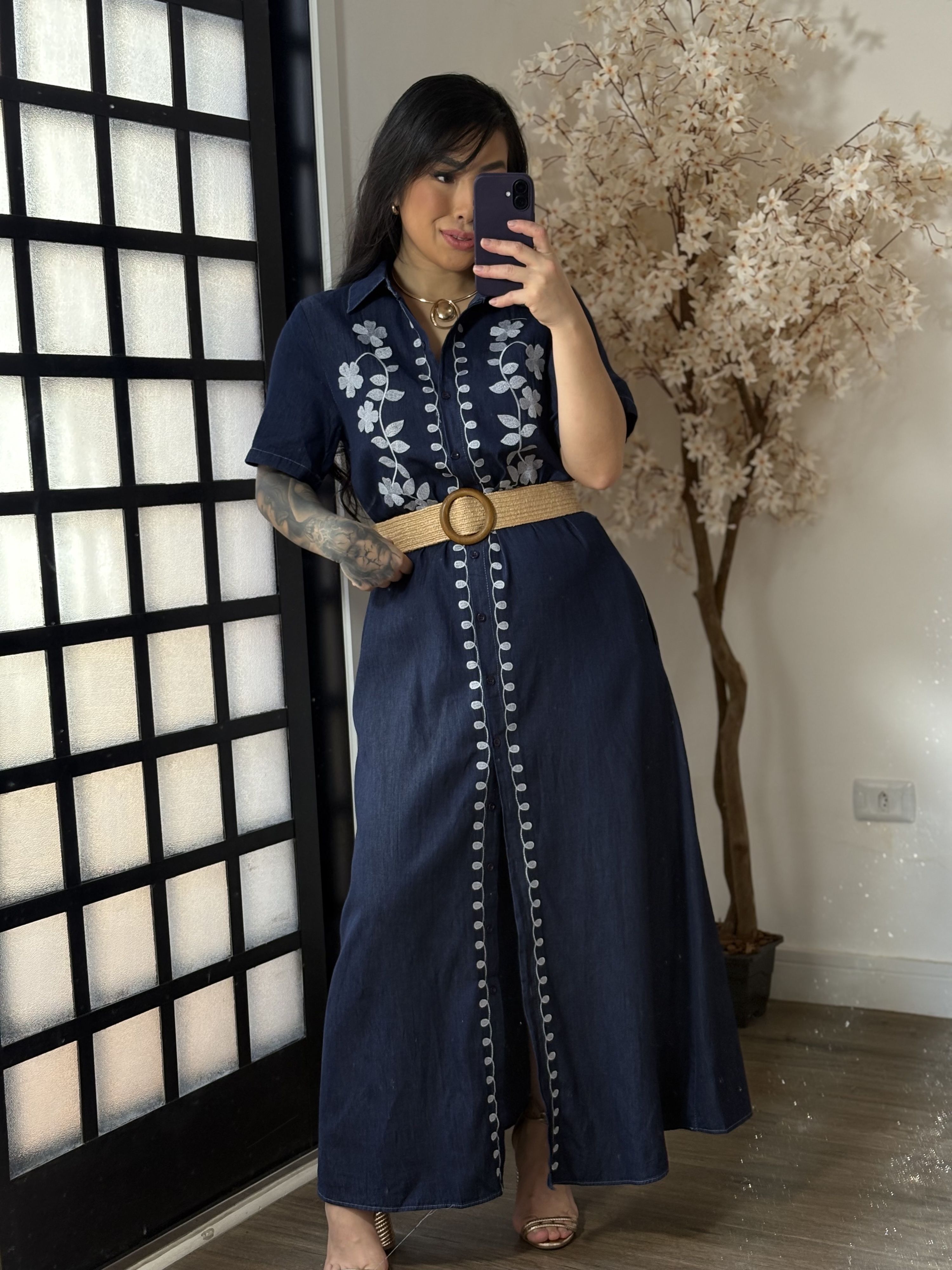 Vestido Jeans Dona Flor 2501 - Azul Escuro C028