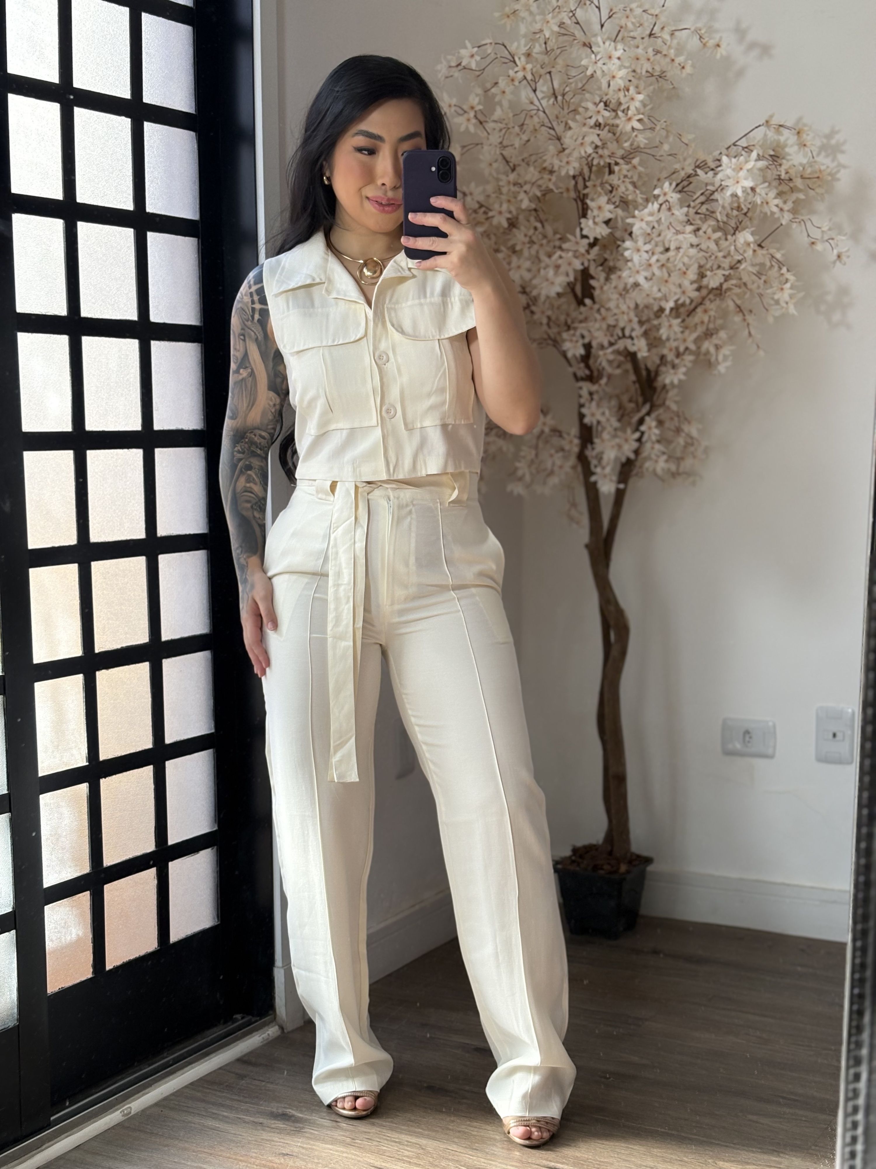 Conjunto Calça Aysha A002 - Branco C058