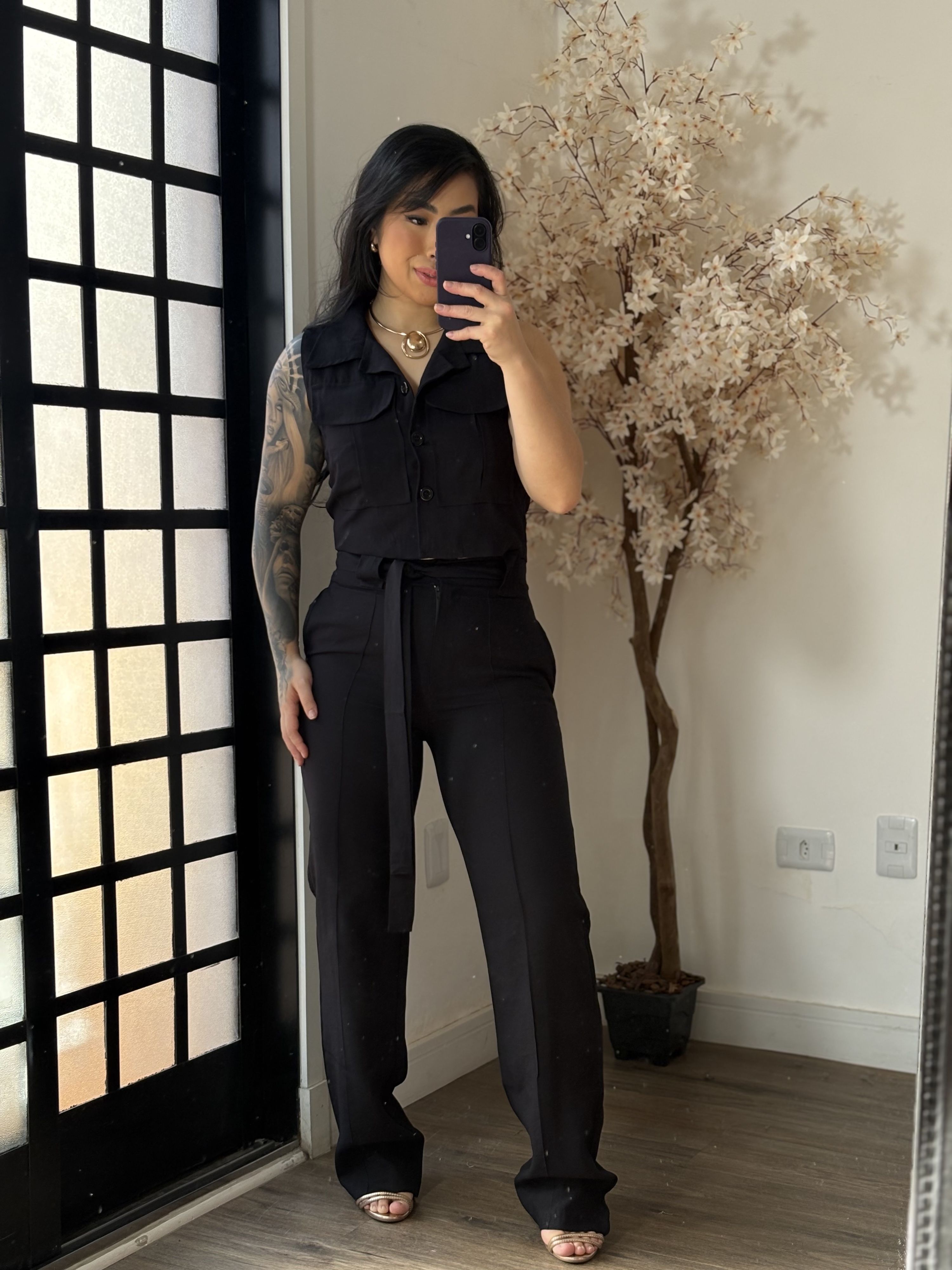 Conjunto Calça Aysha A002 - Preto C058