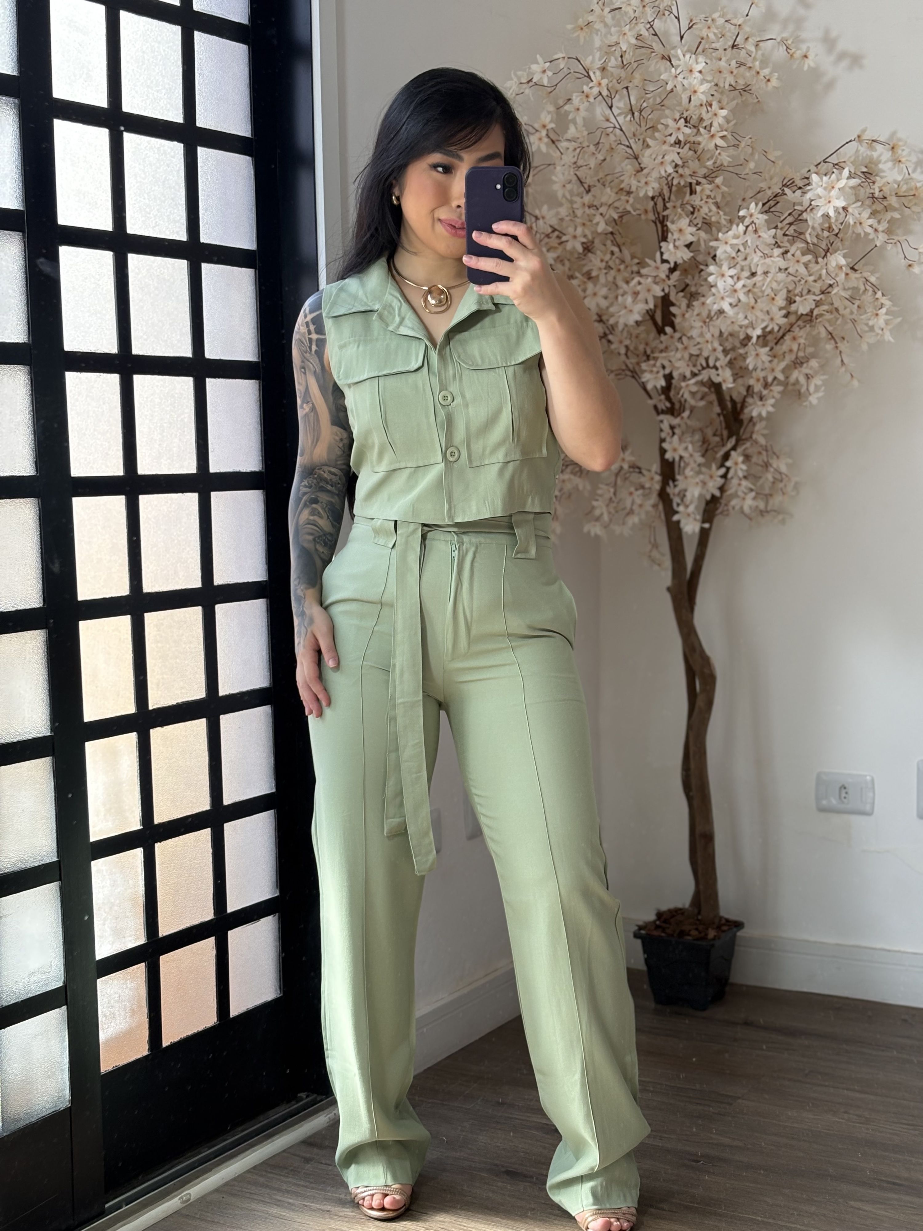 Conjunto Calça Aysha A002 - Verde C058