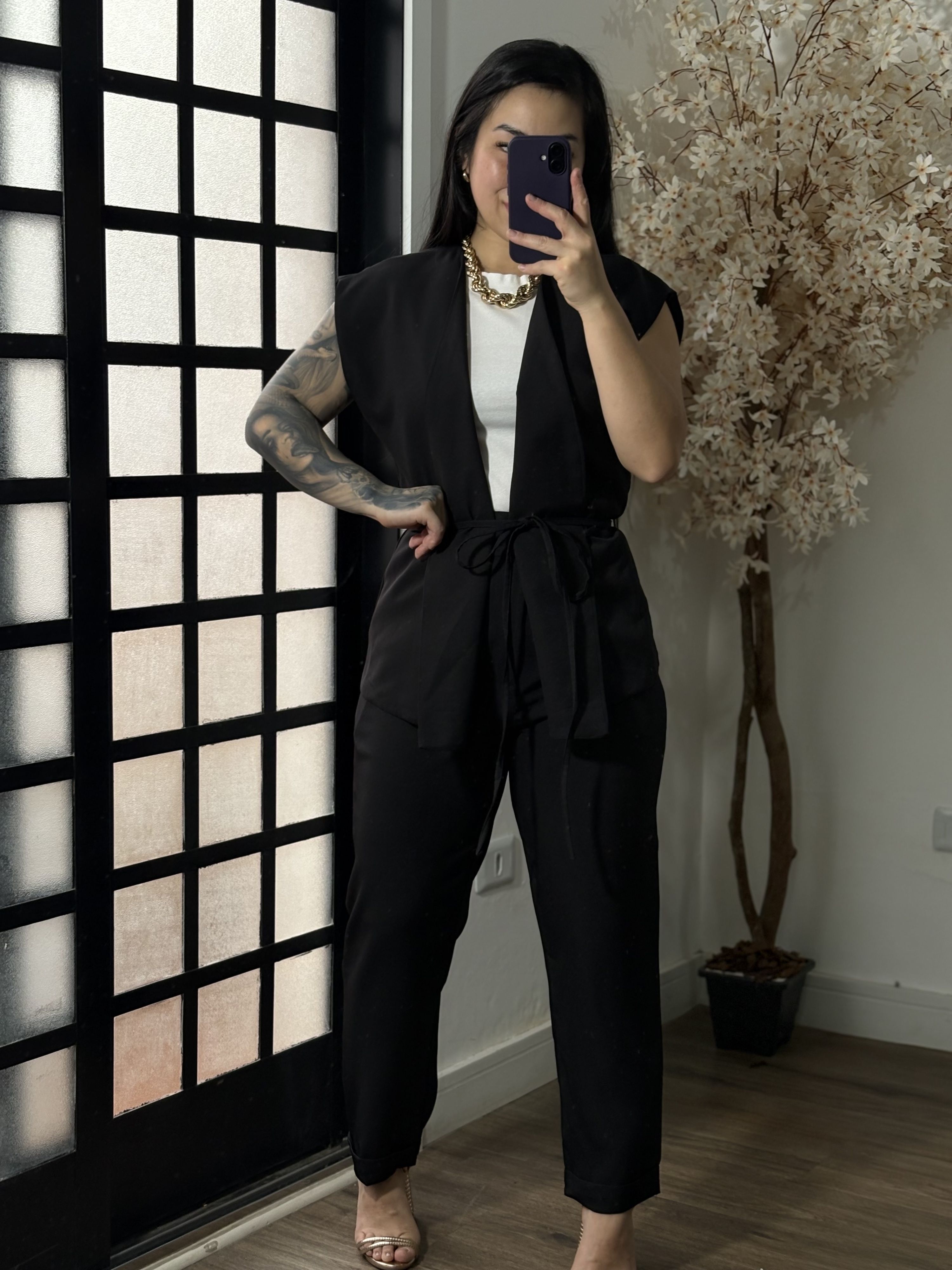 Conjunto Alfaiataria Kimono 61009 - Preto 