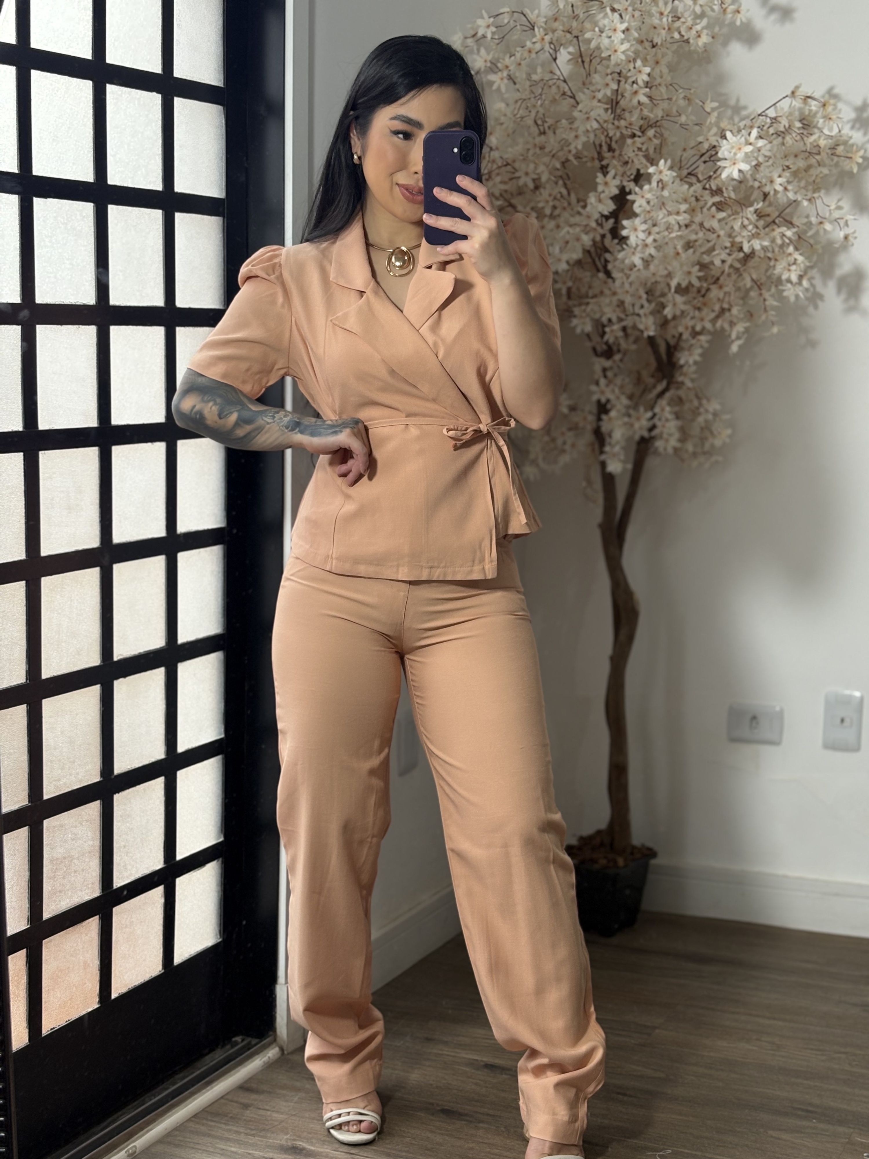 Conjunto Calça Marrant Naomi 1024 - Salmão C095