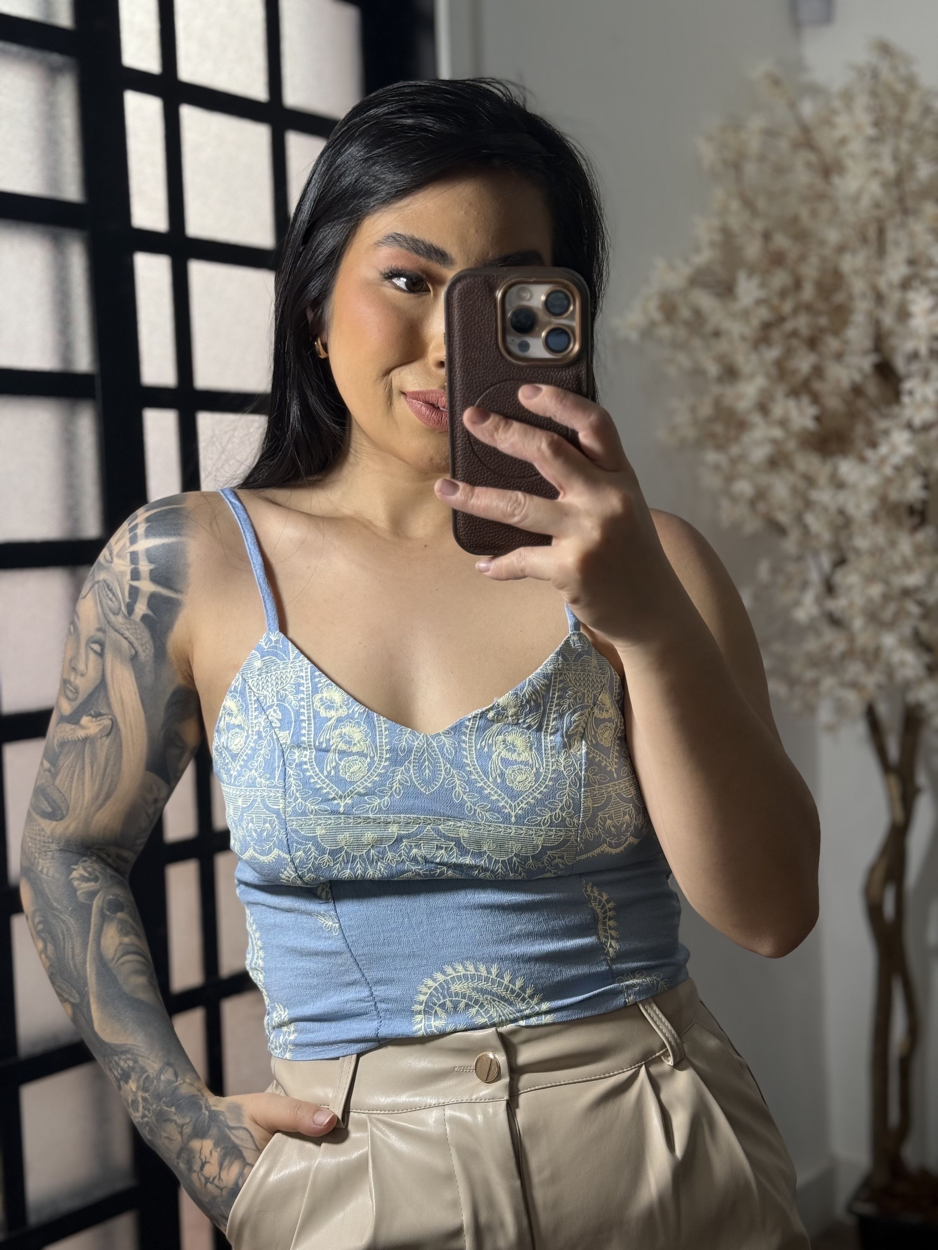 Blusa Regata Estampada 7175 - Azul 