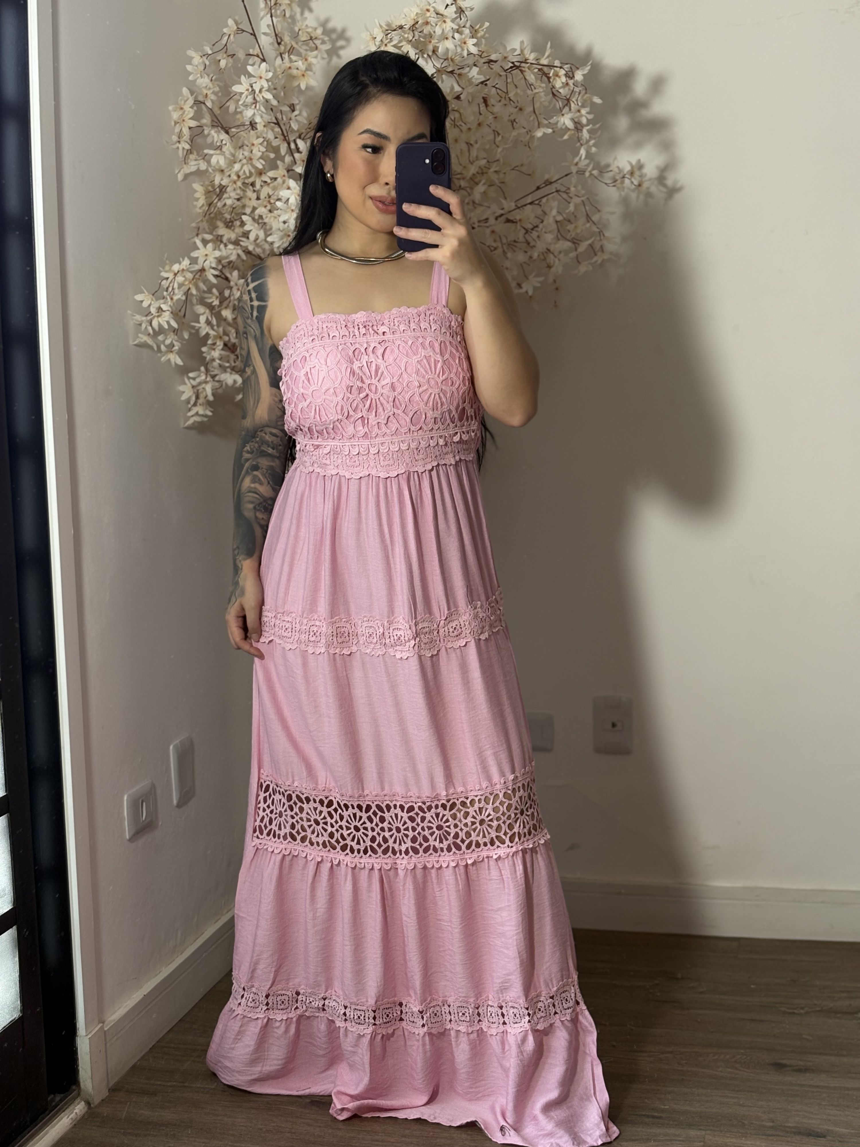 Vestido Bordado Lilla SD1605 - Rosa C044