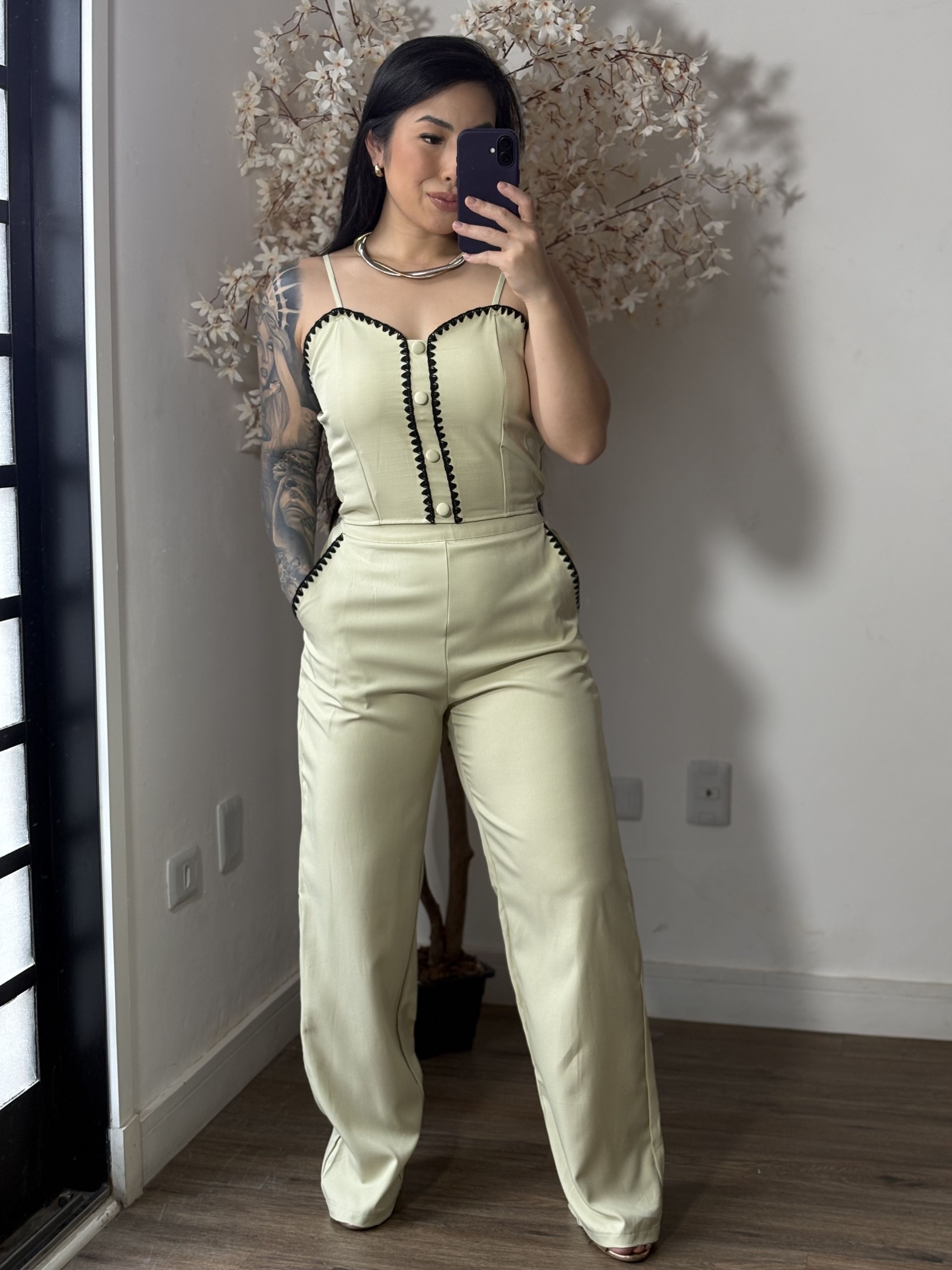 Conjunto Calça Bordado Mel SD1631 - Verde C037