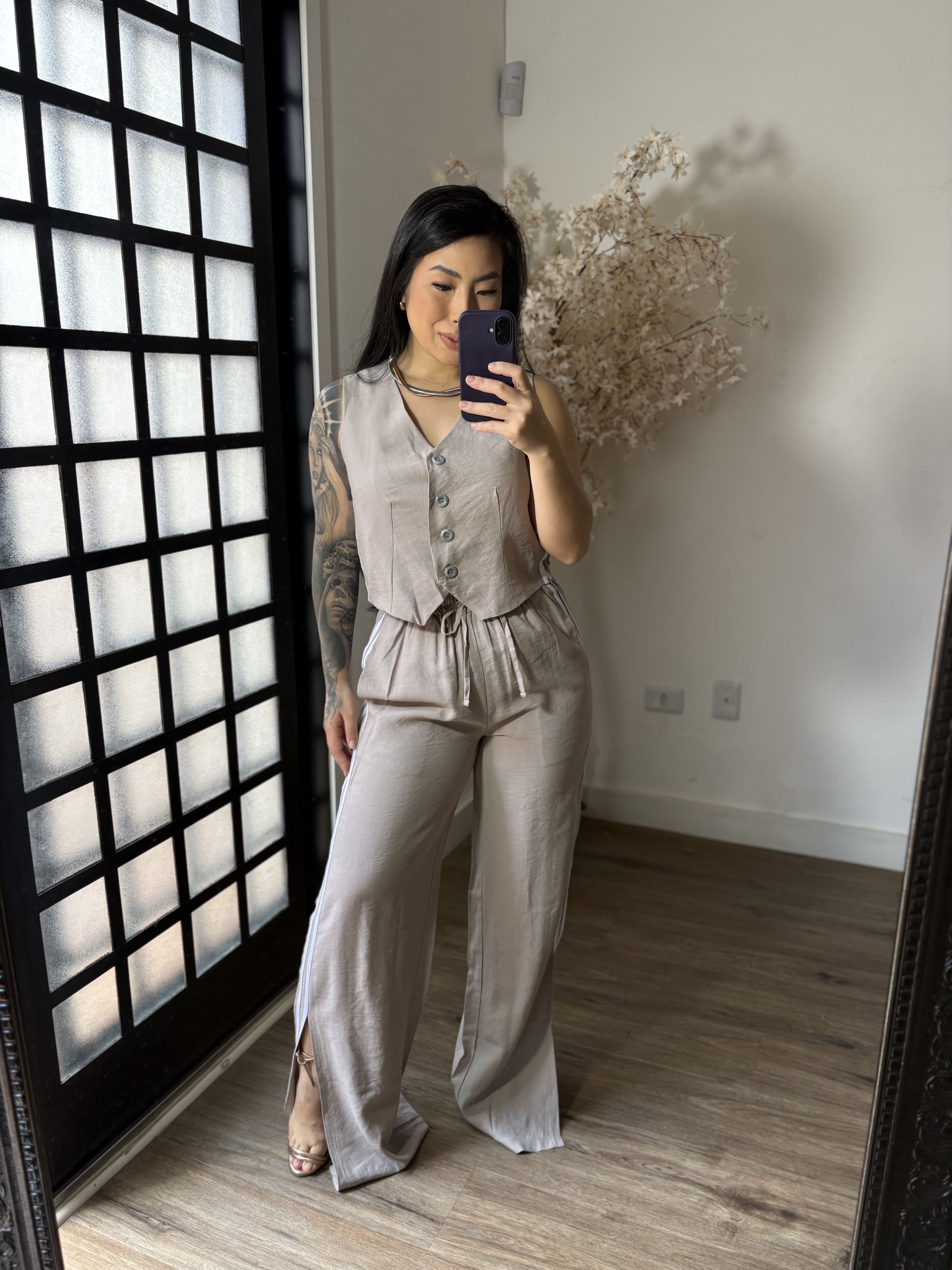 Conjunto duas listras Rosana 1500 - Cinza 