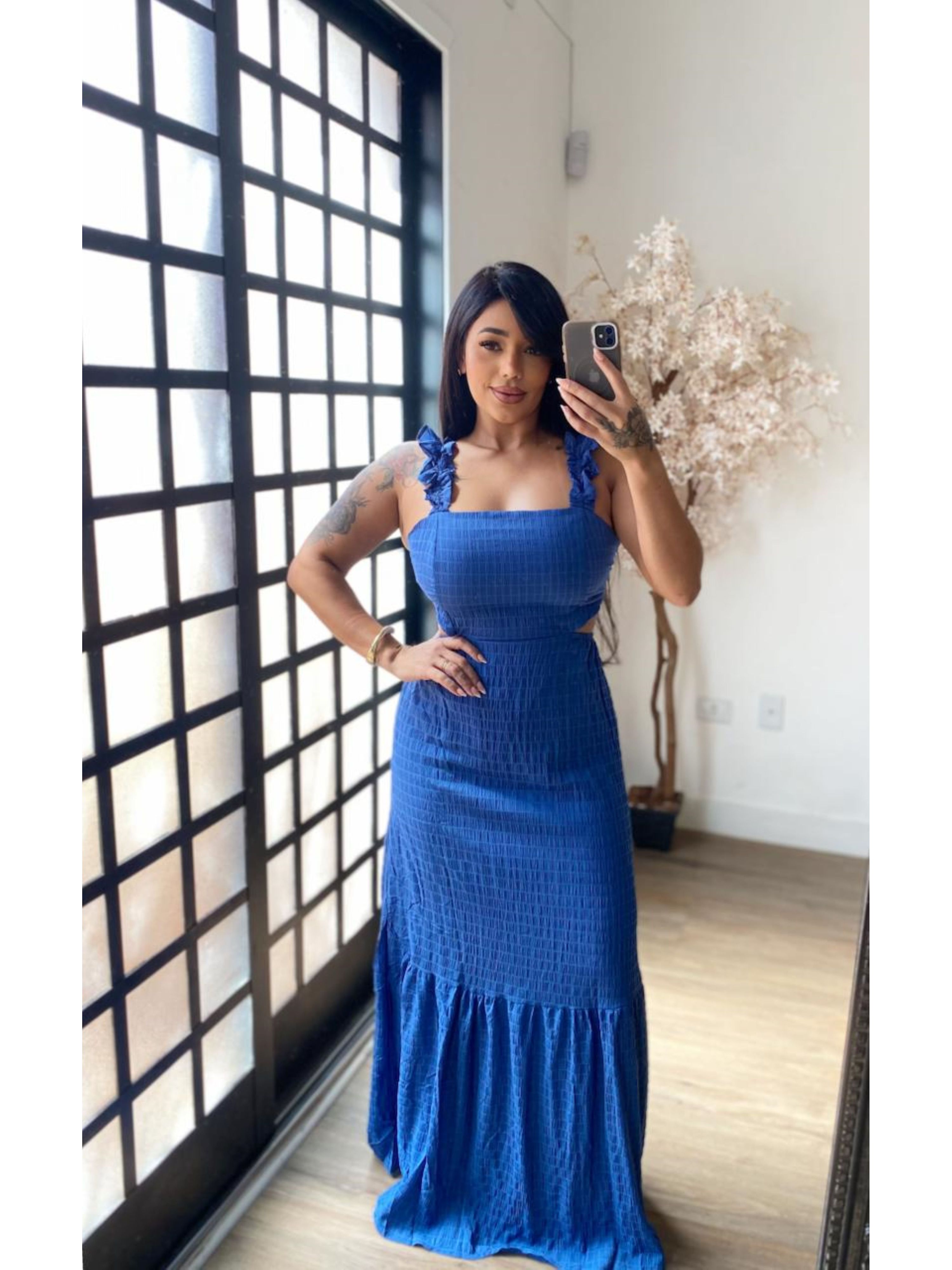 Vestido Longo Brígida 7158 - Azul C046