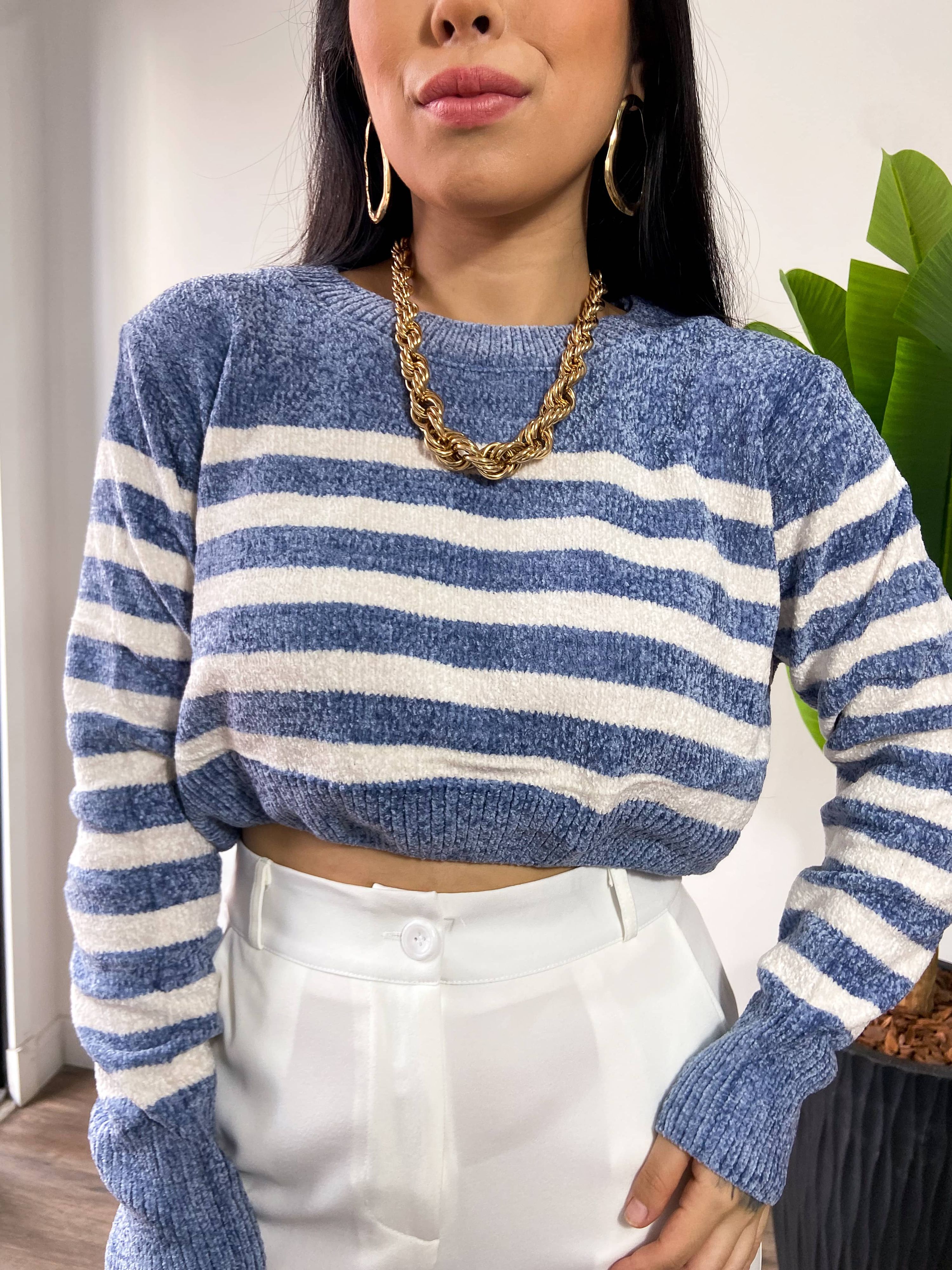 Blusa Lã Mouse Bruna 2410- Azul Claro 